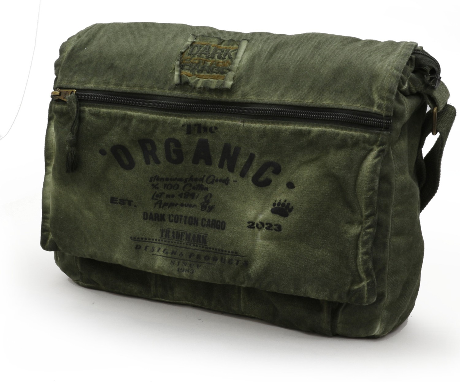 Dark Cotton 8128 Salaş Kanvas Omuz Postacı Koyu Kahverengi 15.6" Laptop Okul Seyahat Günlük Vintage Pamuk Çanta görsel 6