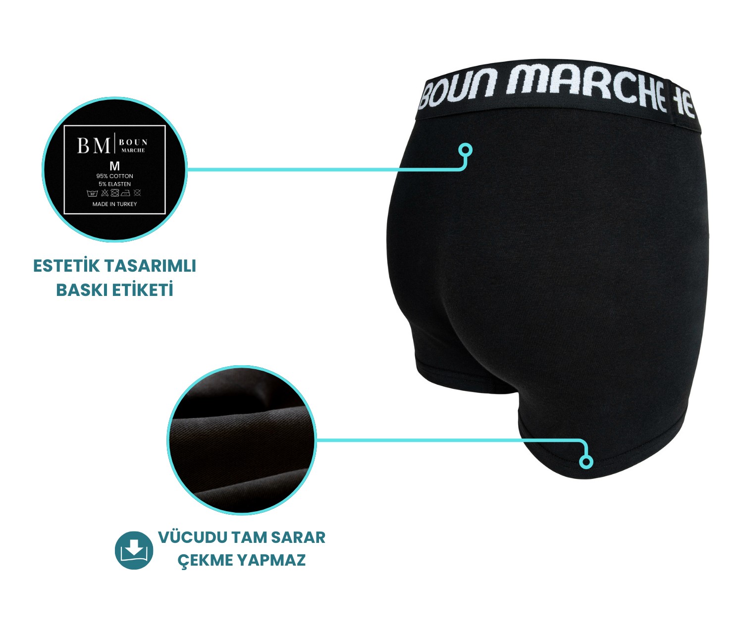 Boun Marche Erkek Boxer Likralı 6'lı Kutu Paul Bm-Cls görsel 6