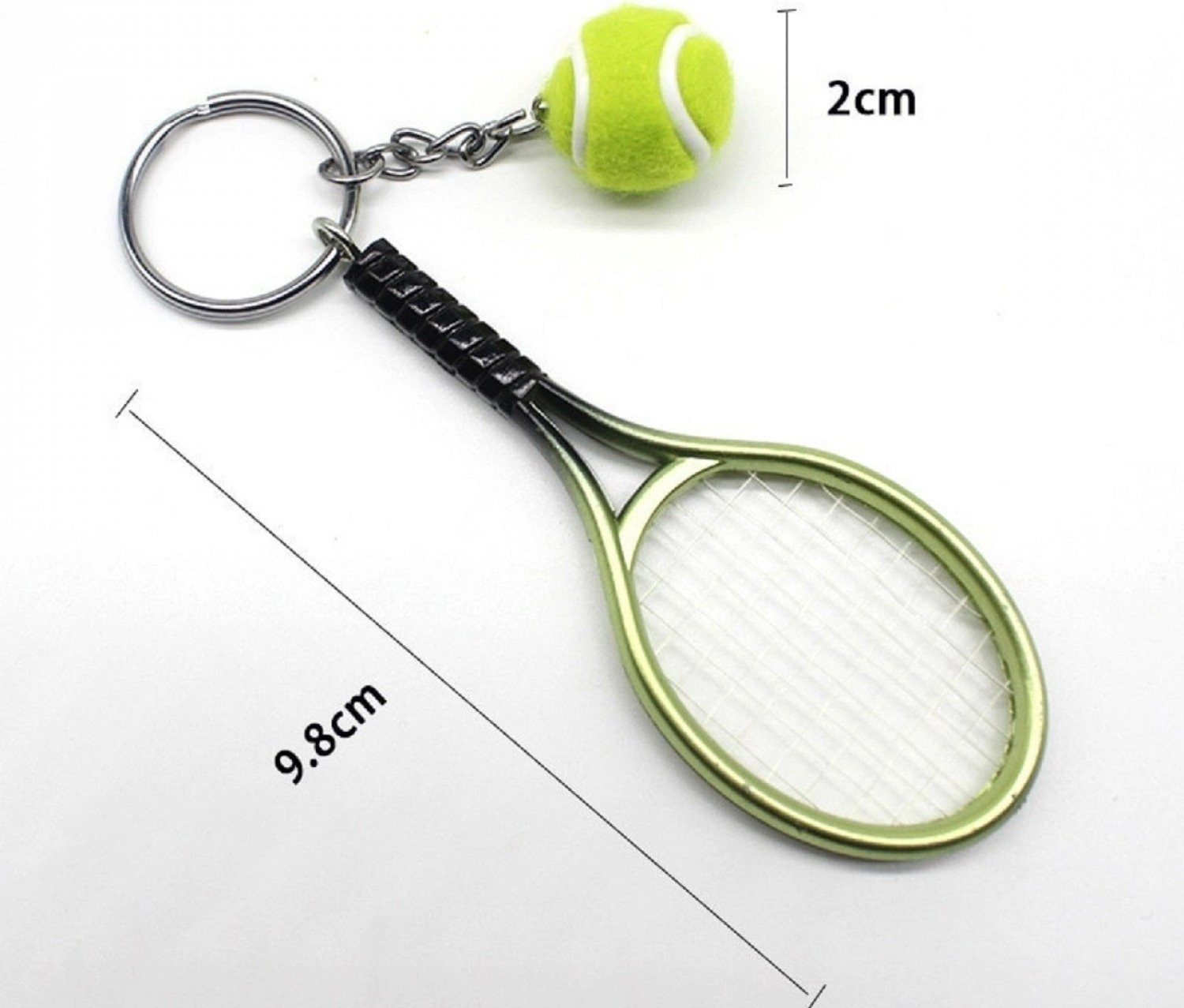 Marsilyan Gerçekçi Tenis Raketi Tasarımlı Şık Anahtarlık Kolye Çanta Süsü Tennis Keychain (4887) görsel 4