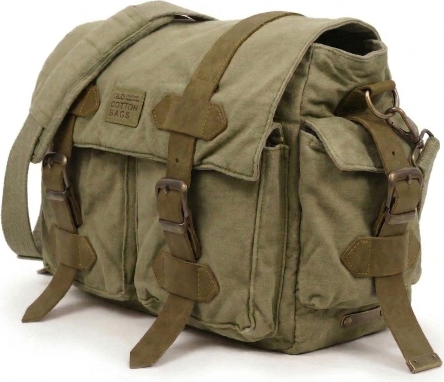 Old Cotton Cargo 7156 Kanvas Vintage Postacı Omuz Günlük Retro Boho Satchel Pamuk Kumaşlı Çanta