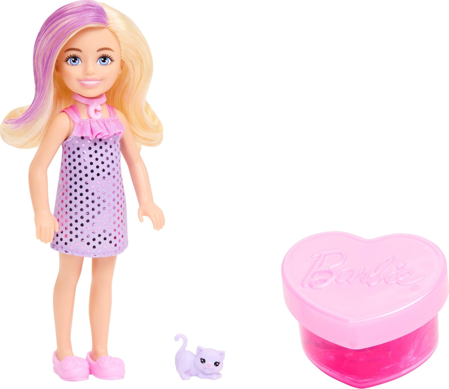 Die Grup Barbie Party Unboxed Chelsea Oyuncak Bebek Seti, Glam Party Serisi 6 Sürpriz, Evcil Hayvan ve Renk Değişimi Dahil (Stiller Farklı Olabilir), JFY04 görsel 2