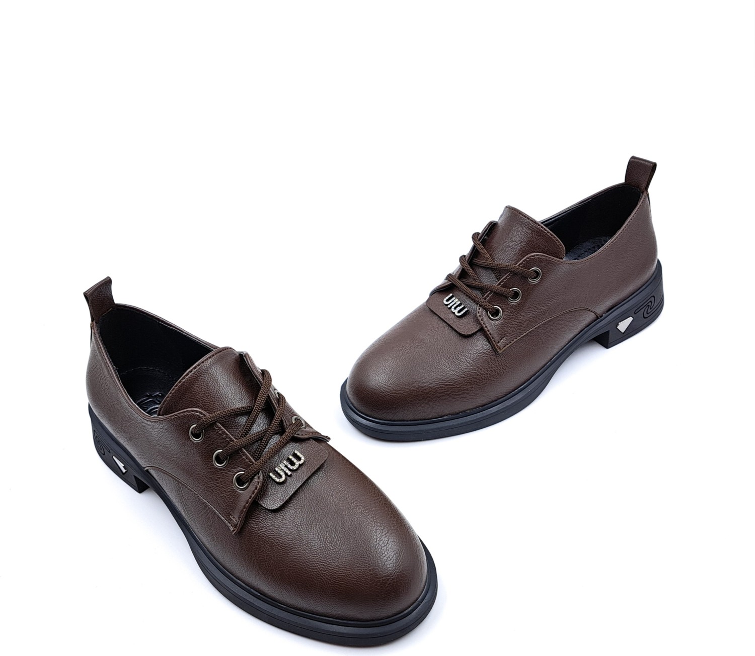 Toce T6095 Bağcıklı Oxford Tarz Günlük Kahverengi Kadın Ayakkabı görsel 8