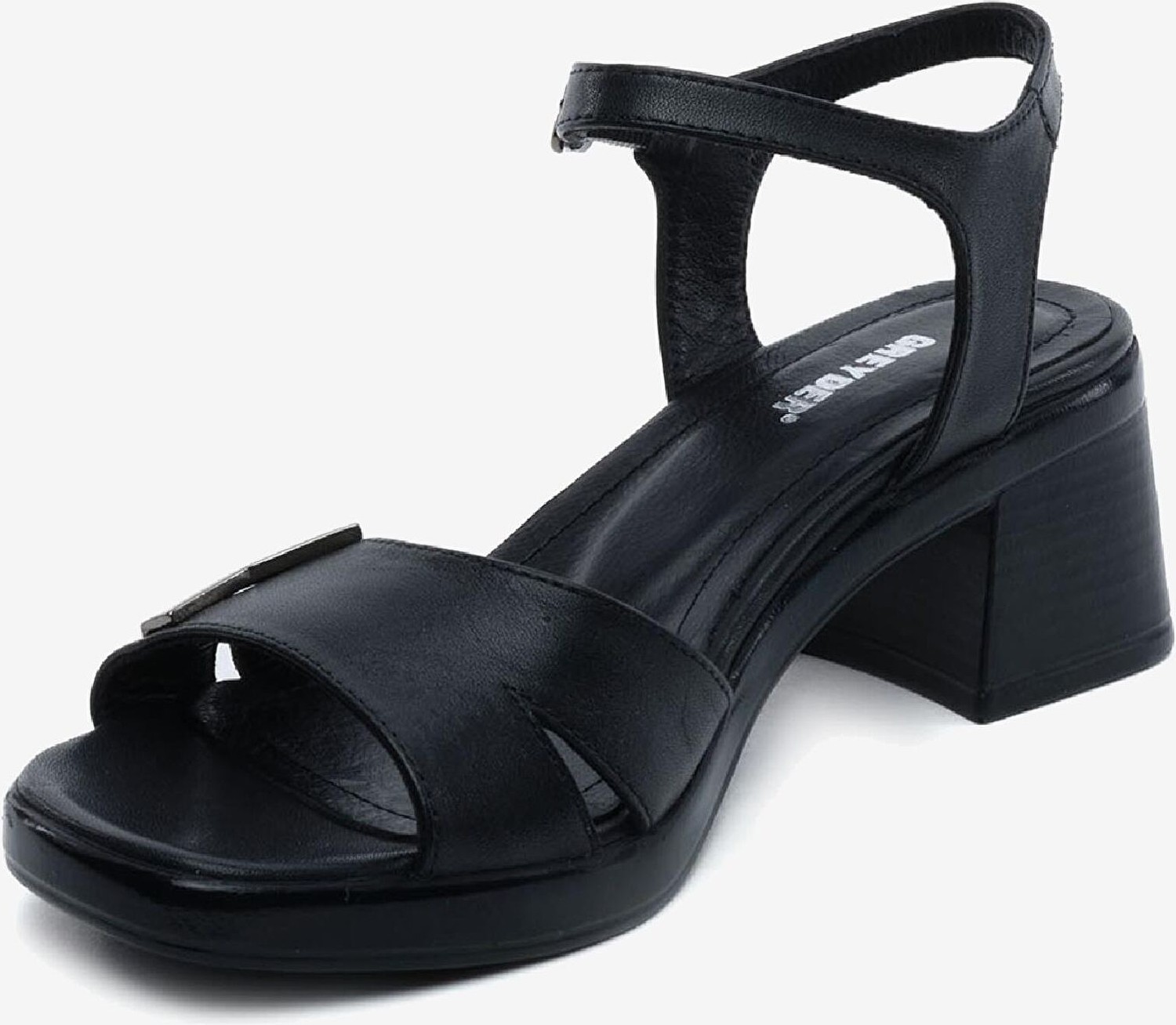 Greyder Kadın Siyah Hakiki Deri Topuklu Sandalet 5Y2WS59244 görsel 8