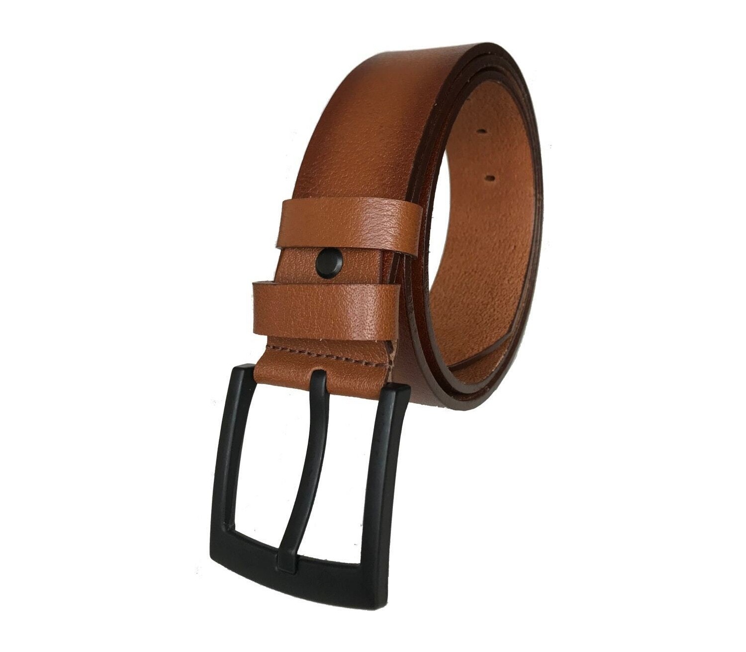 GoDeri Deri 4.5 cm Siyah Kot, Spor Kemer görsel 7