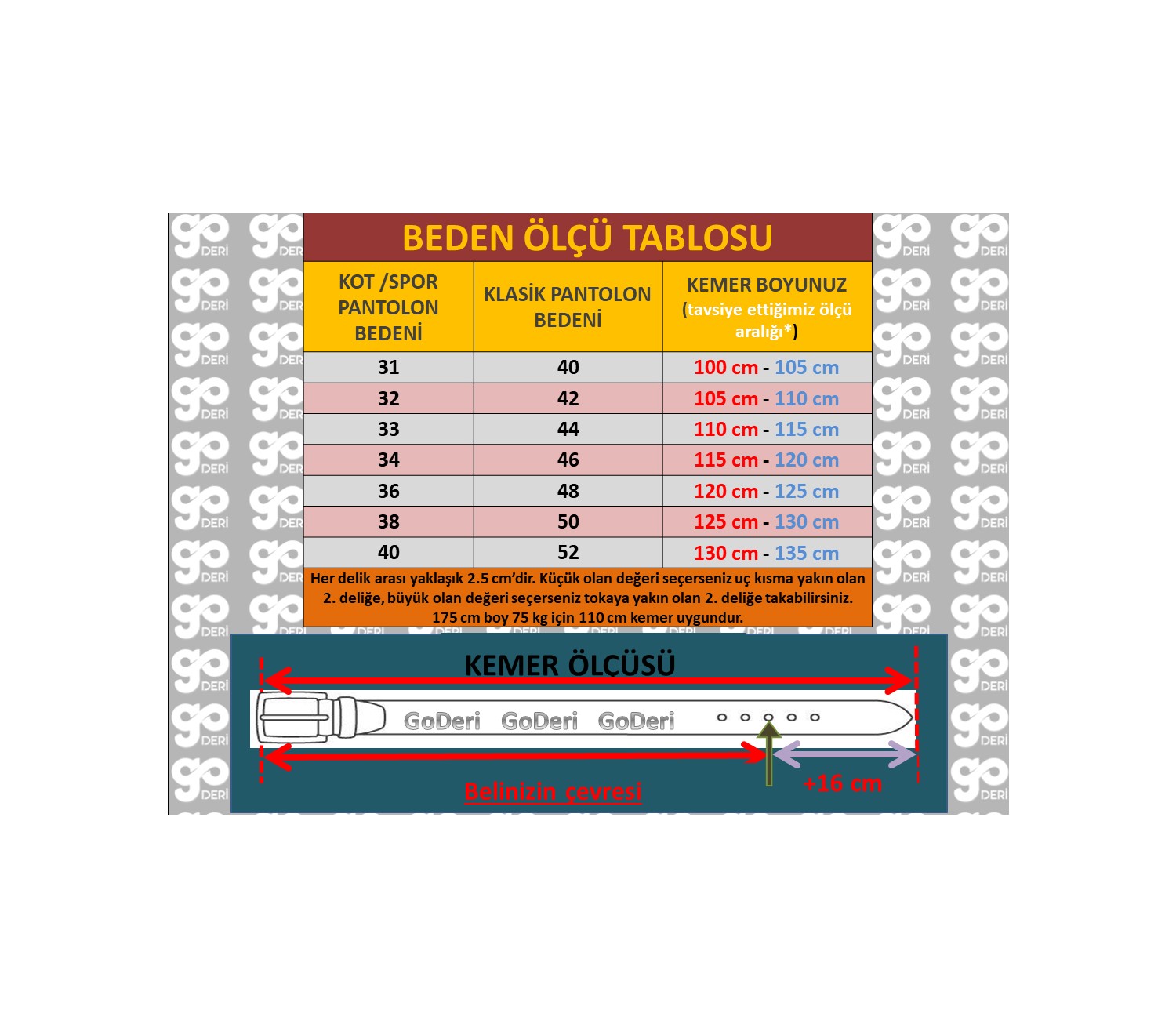 GoDeri Deri 4.5 cm Siyah Kot, Spor Kemer görsel 4