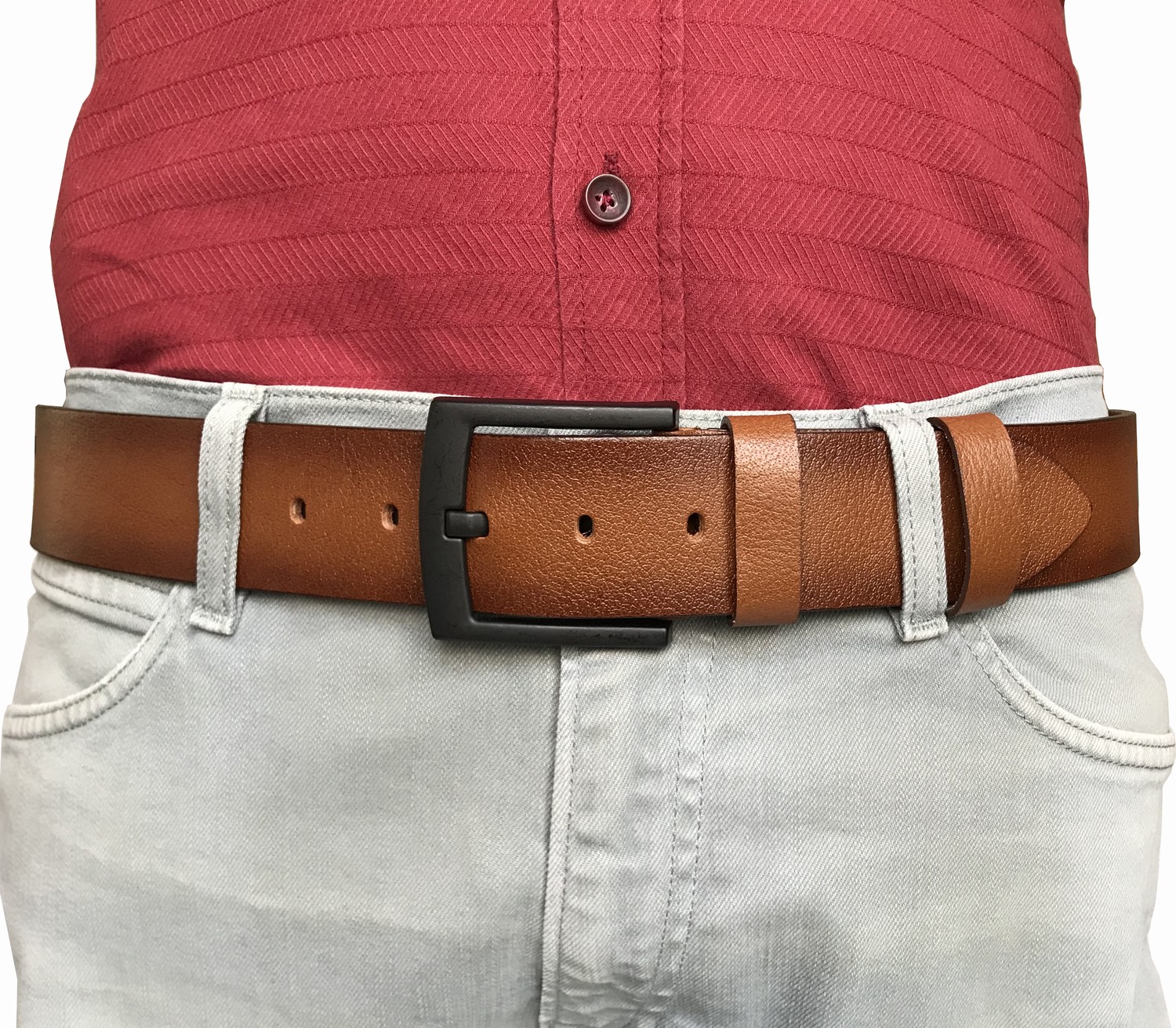 GoDeri Deri 4.5 cm Siyah Kot, Spor Kemer