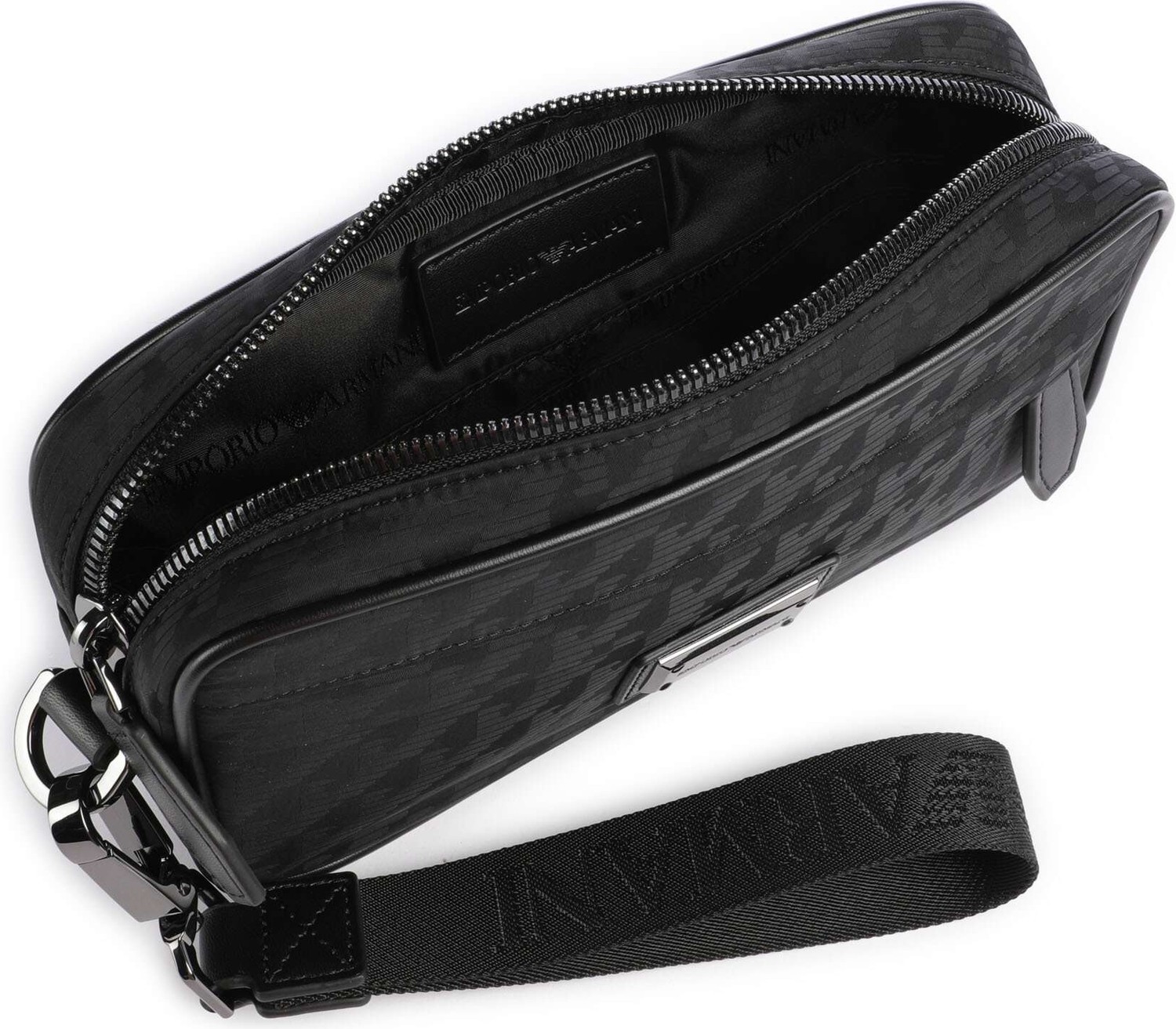 Emporio Armani Erkek Fermuarlı Ön Bölmeli Kısa Askılı Siyah El Çantası EM007051 AF28798-UC001 görsel 3