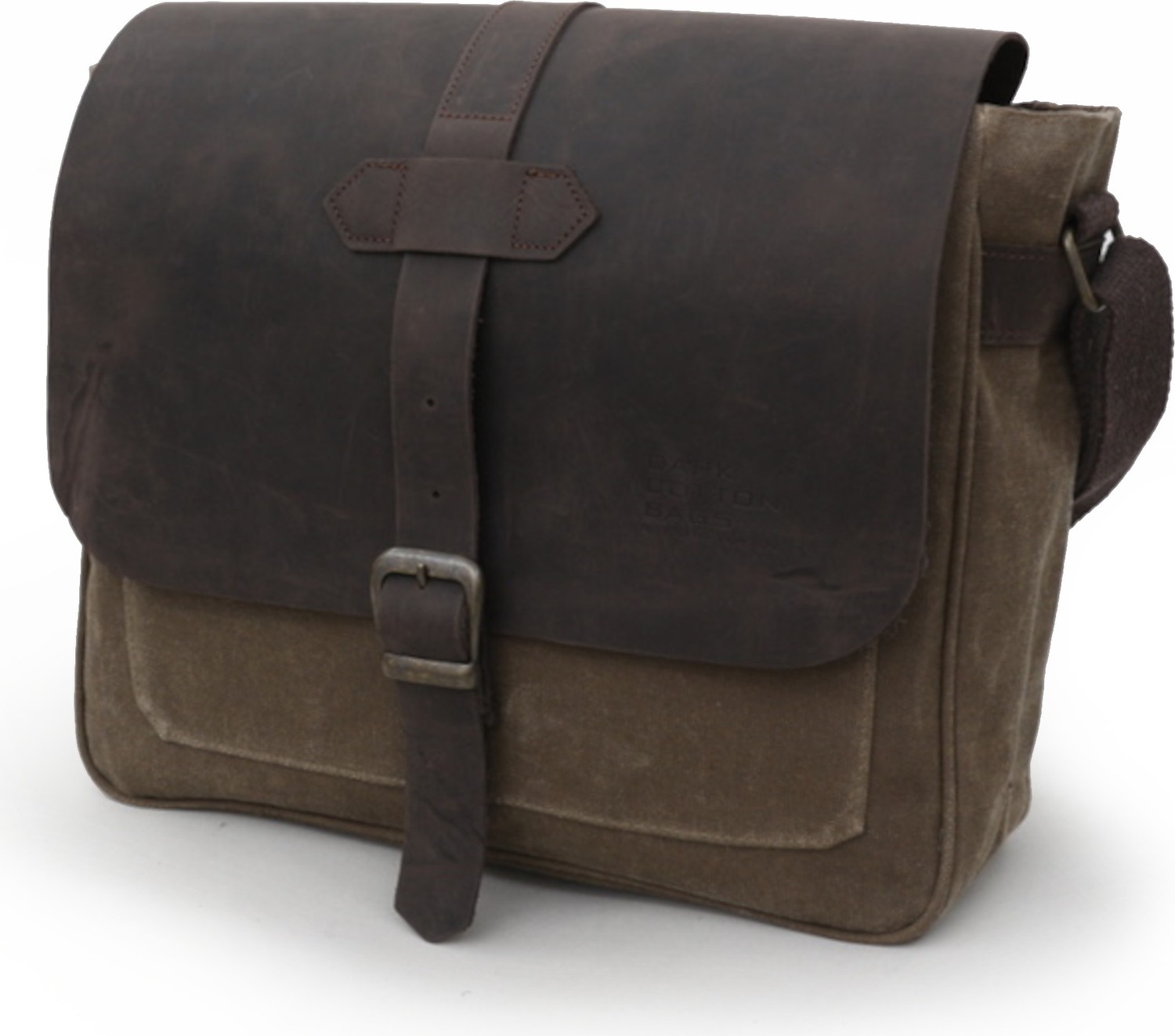 Dark Cotton 7503 Hakiki Deri Camel Kapaklı Suya Dayanıklı Mumlu Kanvas 15” Laptop, Okul, Evrak Seyahat Çantası görsel 8