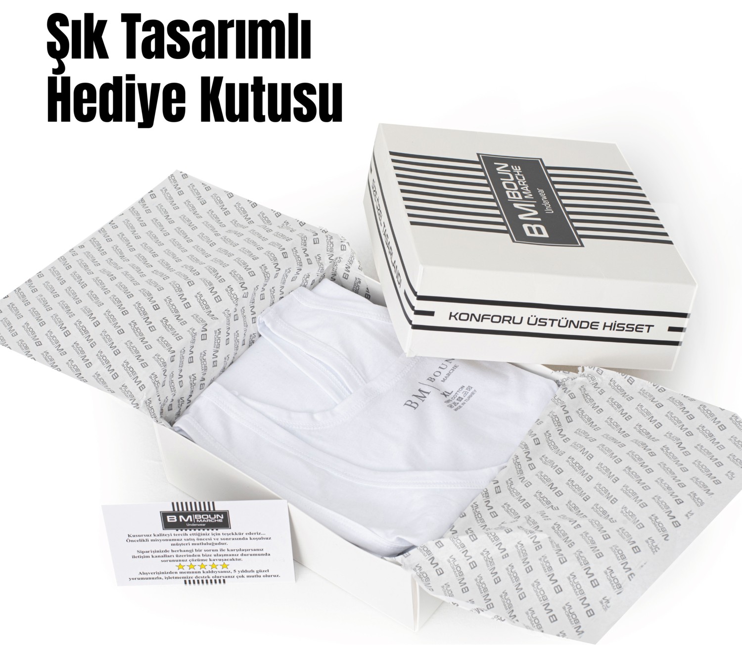 Boun Marche Erkek Atlet Premium 3'lü Kutu Penye Süprem %100 Pamuk görsel 2
