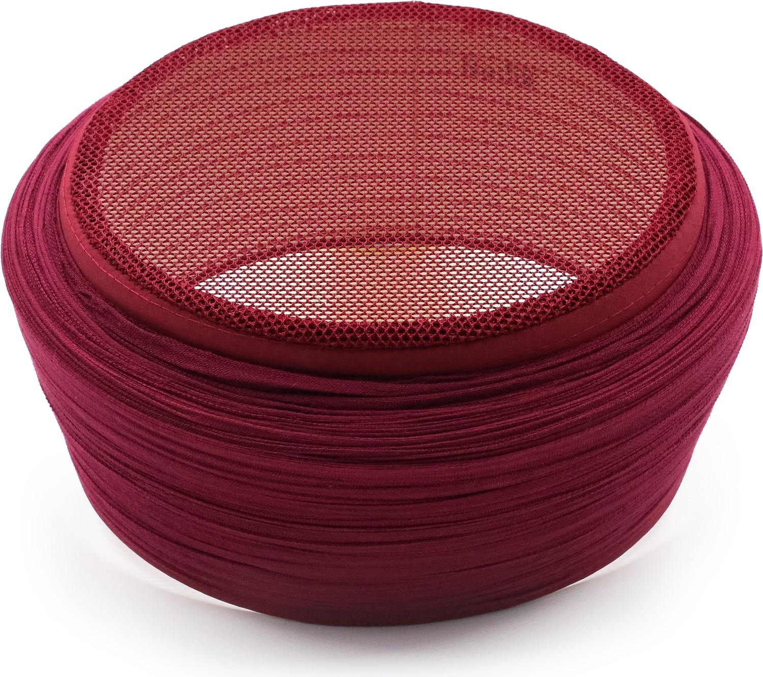 Sarıkhane Fileli Sarık, Bordo Kumaş, Bordo Takke, Düz Sarım, Fileli, 7 Metre görsel 3