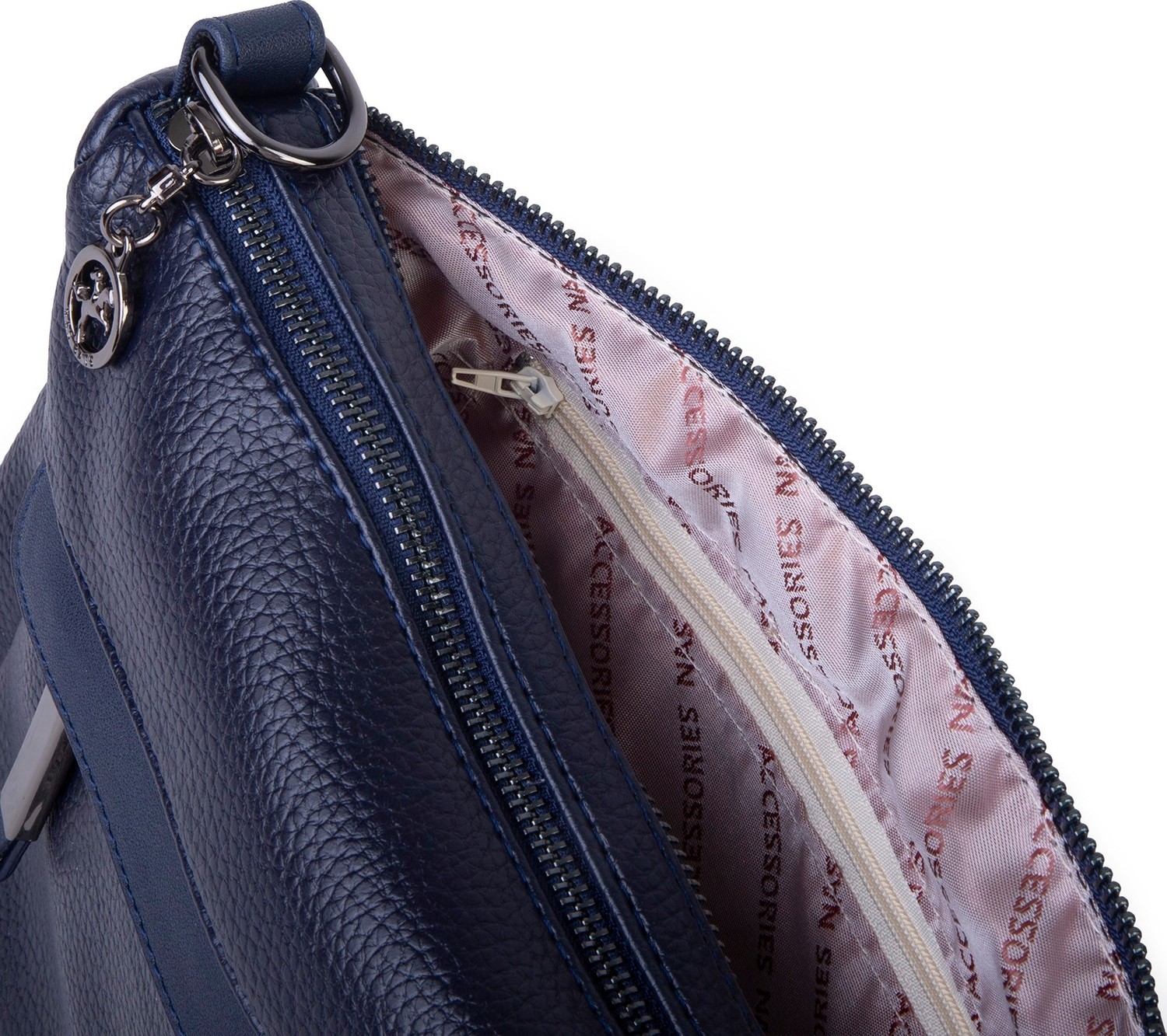 Nas Bag Çok Gözlü Yumuşak ve Hafif Yapılı Çift Askılı Omuz ve Çapraz Çanta ( 30X24 cm ) Lacivert Lopez görsel 6