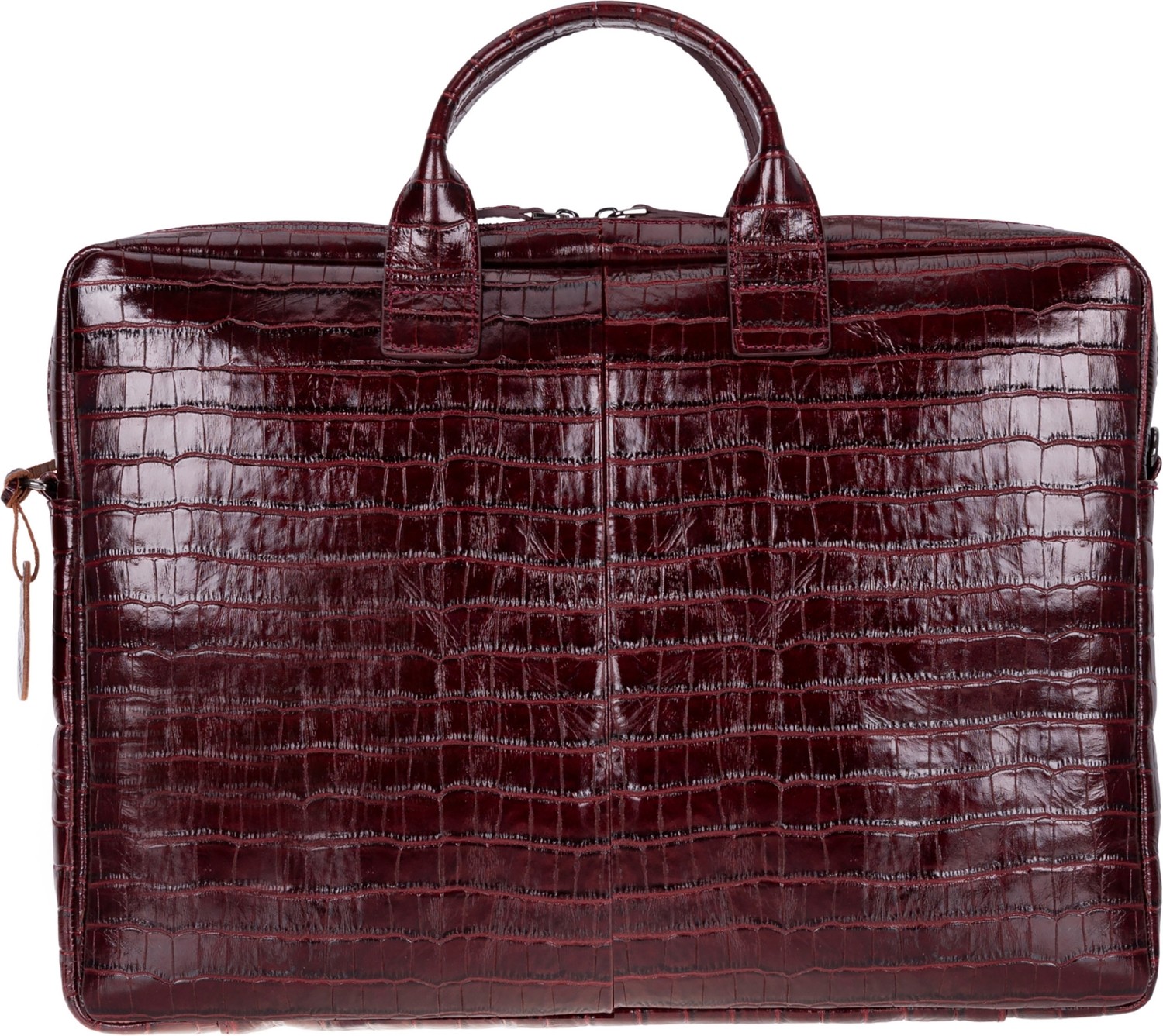 BloominBag Burgundy Croco Hakiki Deri 15-16 Inç Macbook/laptop Çantası görsel 6