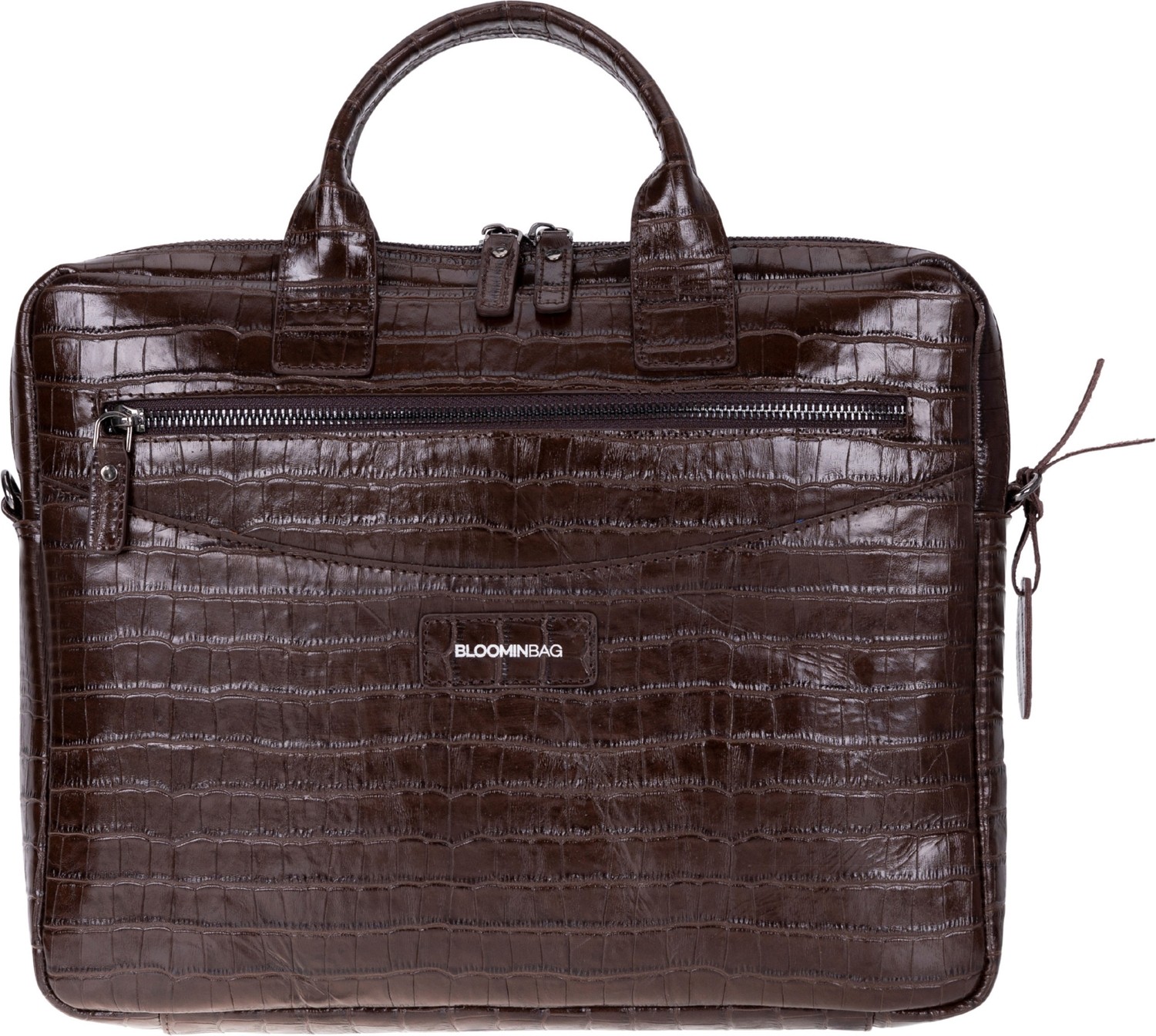 BloominBag Mocha Croco Hakiki Deri 13-14 Inç Macbook/laptop Çantası görsel 5