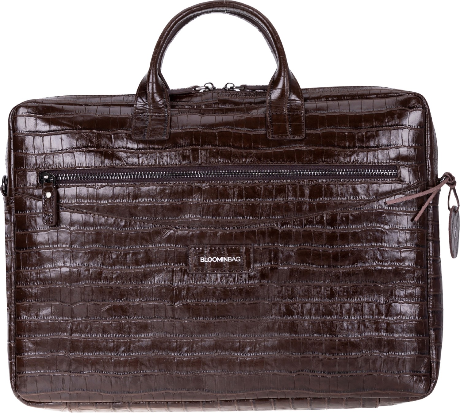 BloominBag Mocha Croco Hakiki Deri 15-16 Inç Macbook/laptop Çantası görsel 6