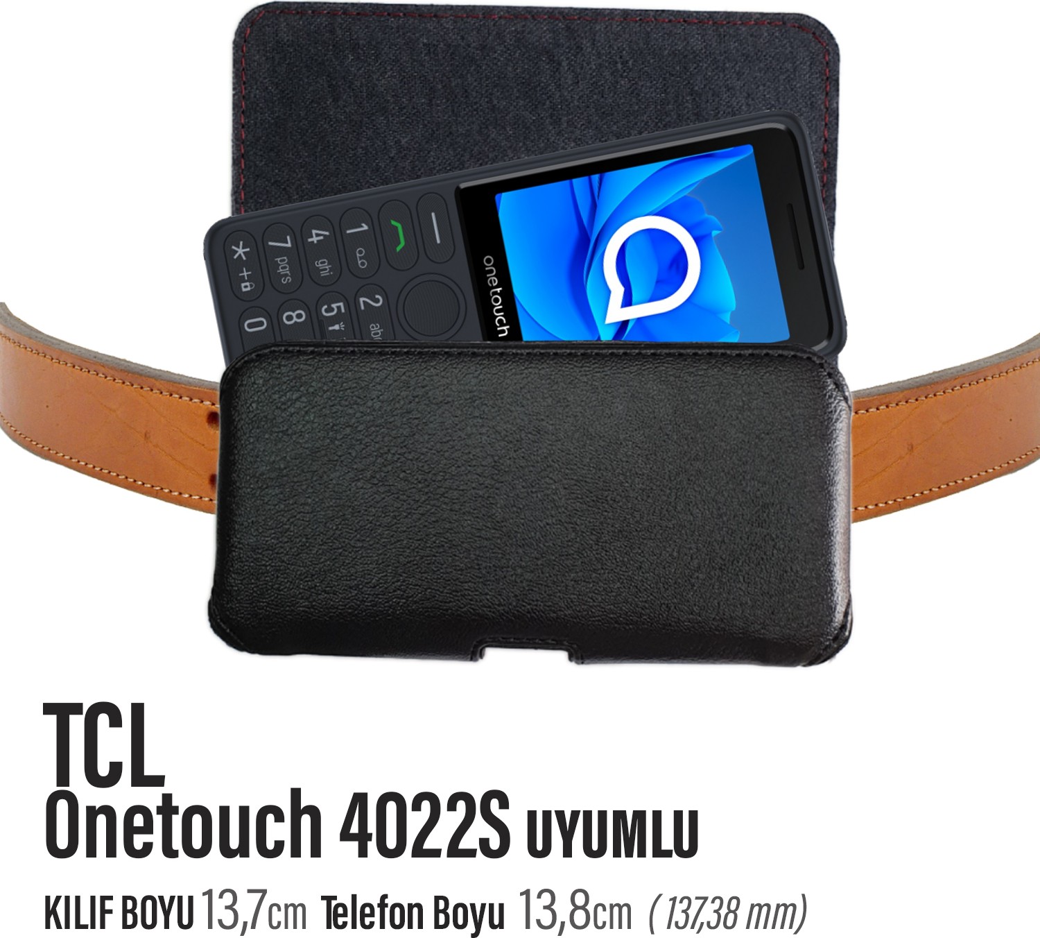Exenar Tcl Onetouch 4022S Kılıfı 4022S Kemer Kılıfı Bel Çanta görsel 5