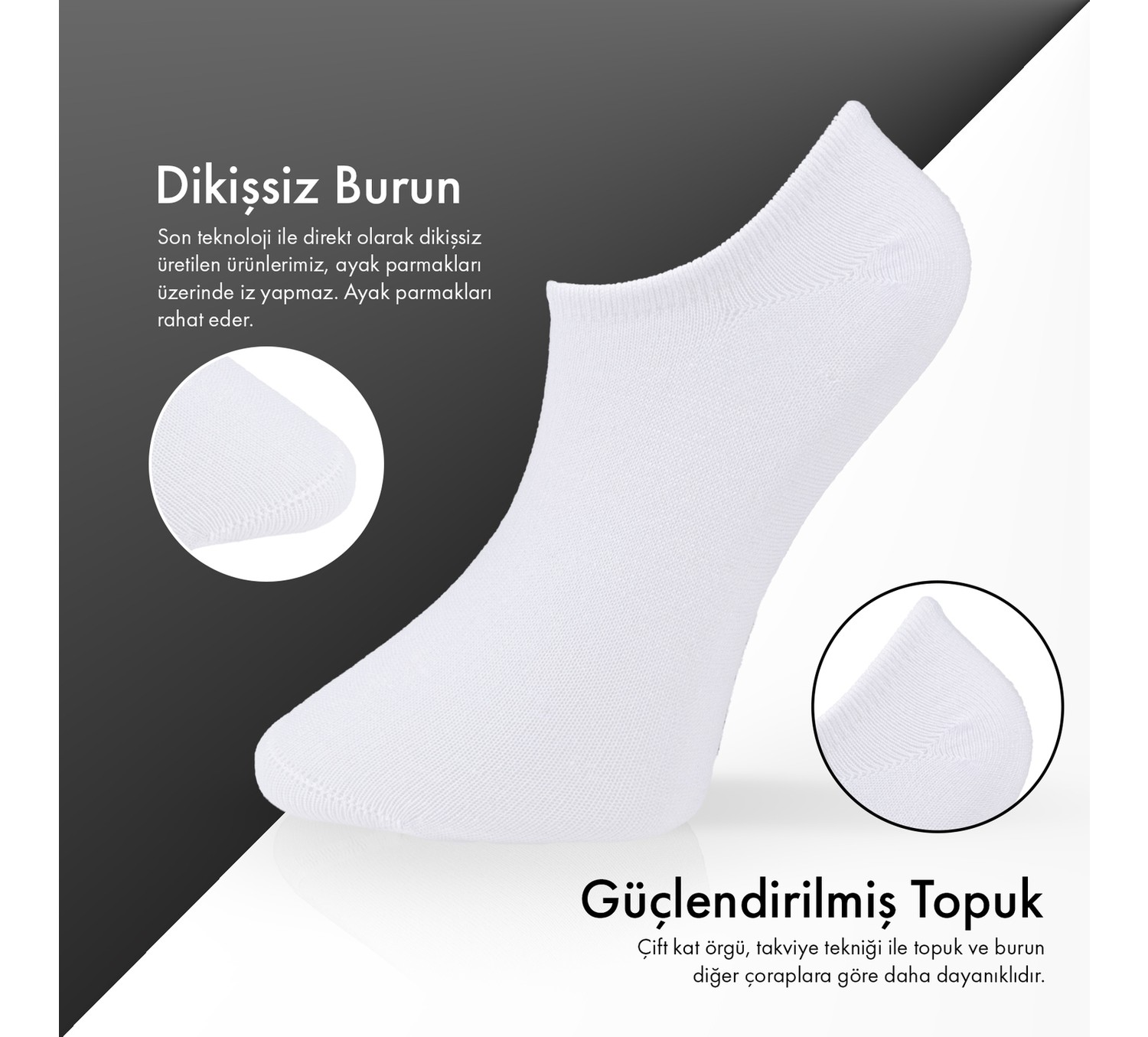 Lion Monroe Saf Bambu Erkek Sneaker Siyah Çorap Dikişsiz Görünmez Bilekte Spor Çorap Premium 6'lı L5952AZNB Softaura görsel 3