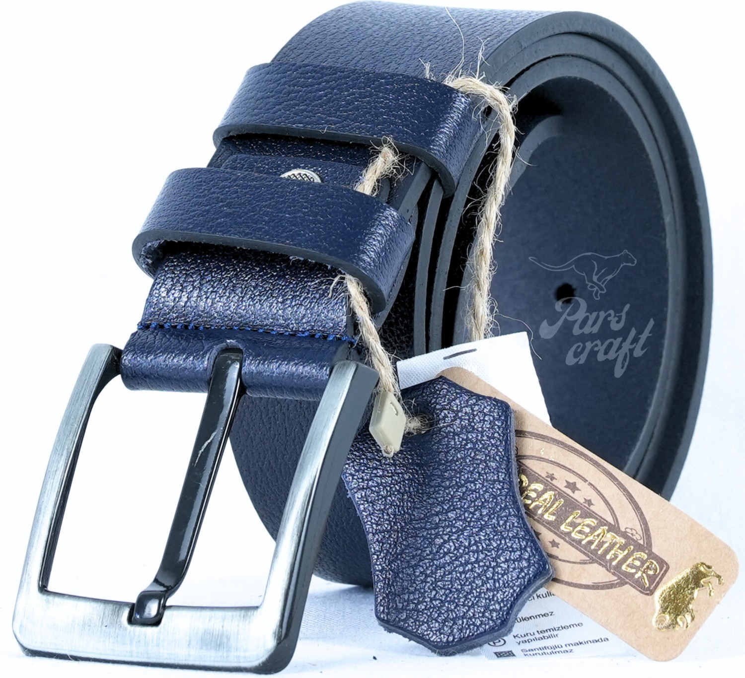 Parscraft Dayanıklı %100 Hakiki Deri Kemer 4,5 cm Geniş Siyah Erkek Kot Pantolon Kemeri görsel 8