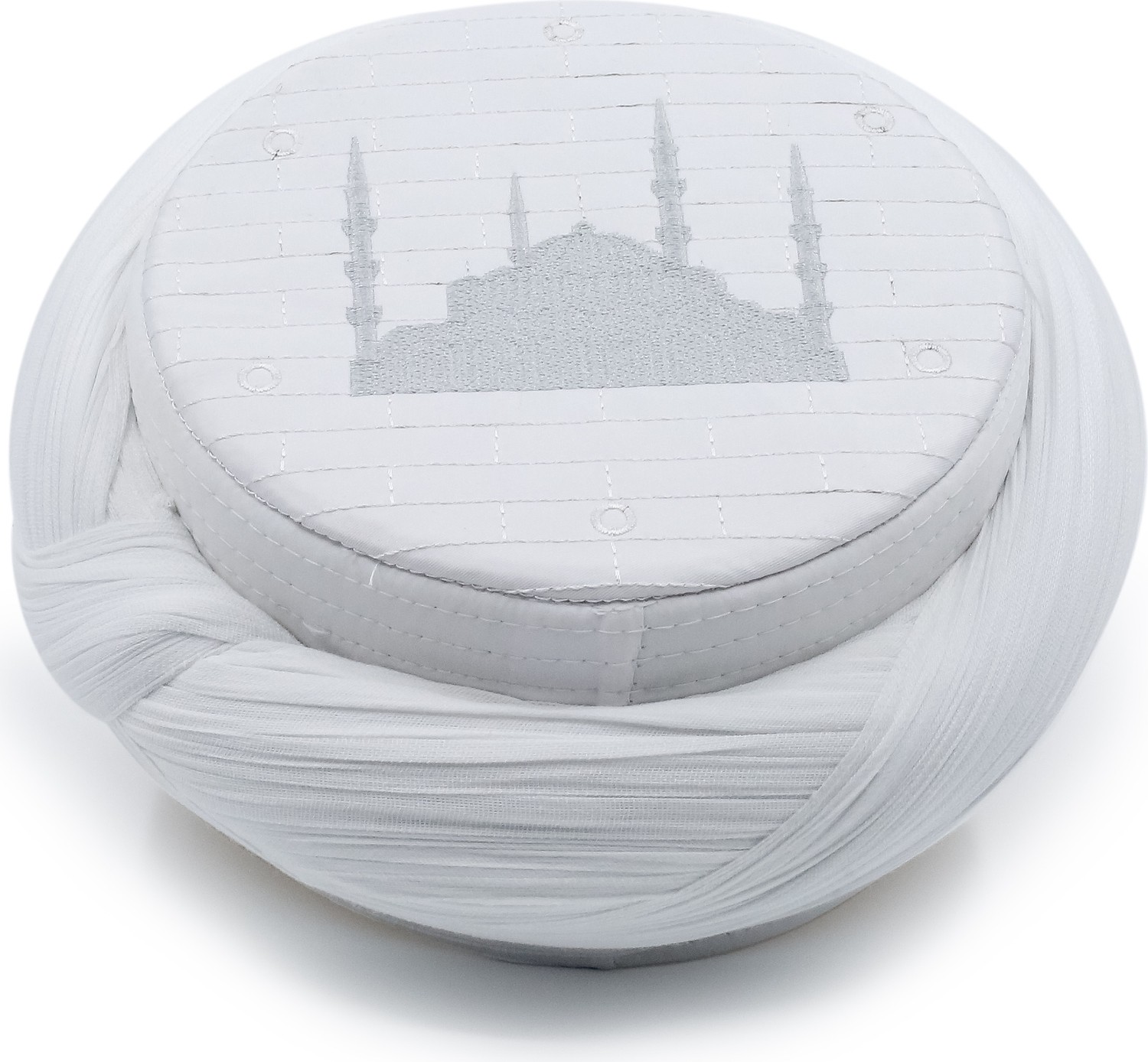 Sarıkhane Cami Sarığı, Beyaz Kumaş, Beyaz Takke, Çapraz Sarım, Cami Nakışlı, 7 Metre
