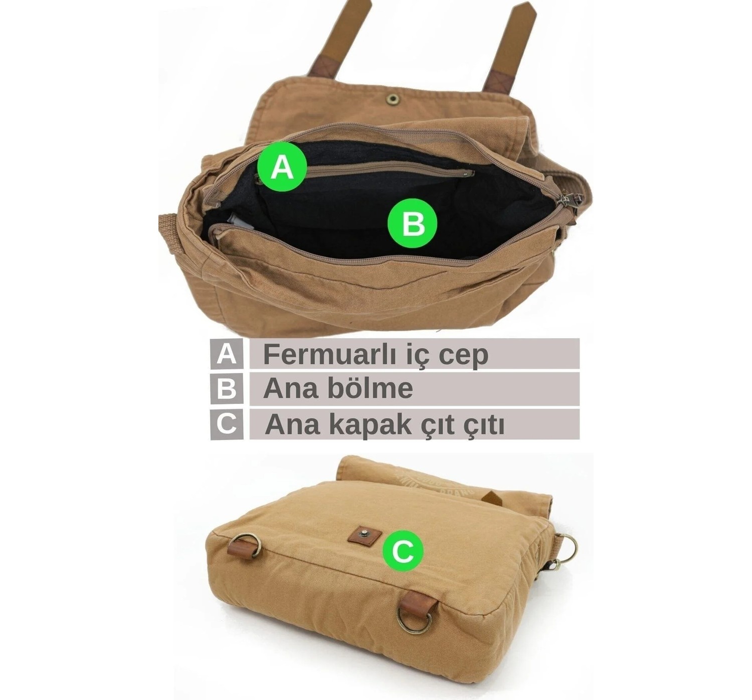 Mandosi Unisex Vintage Postacı Çantası Laptop Evrak ve Okul Omuz Çantası - 8045 görsel 2