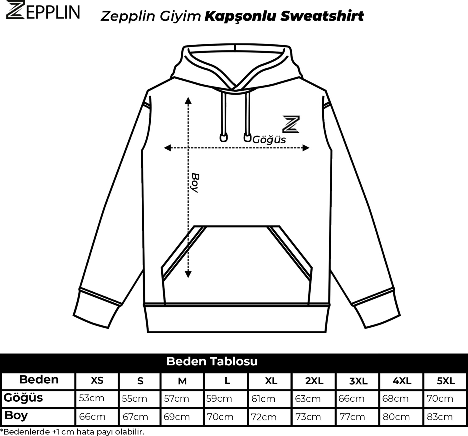 Z zepplin Joker Black And White Siyah Fermuarlı Kapşonlu Sweatshirt görsel 5