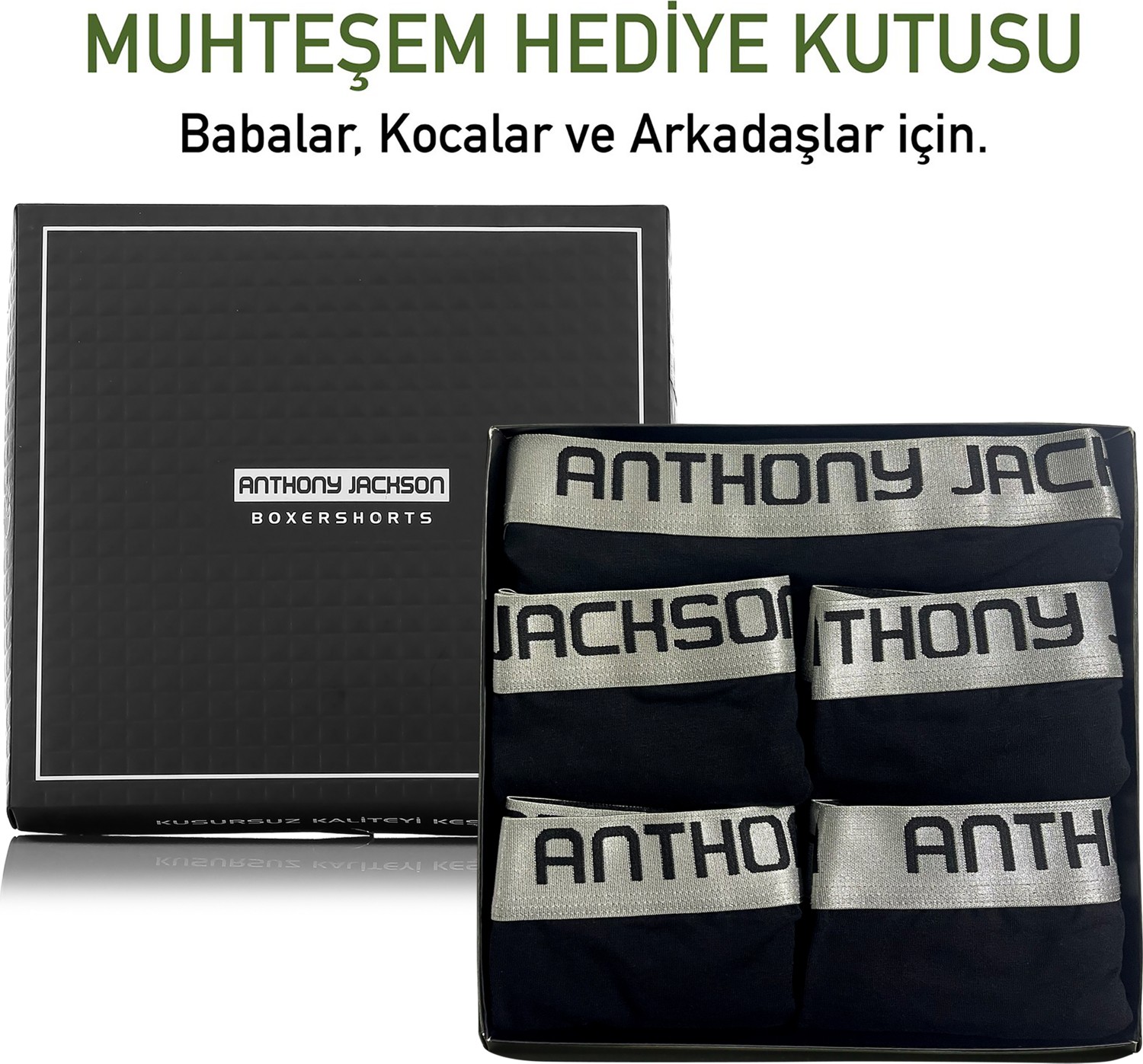 Anthony Jackson Likralı 5'li Kutu Premium Uzun Paçalı Erkek Boxer Shadowline görsel 5