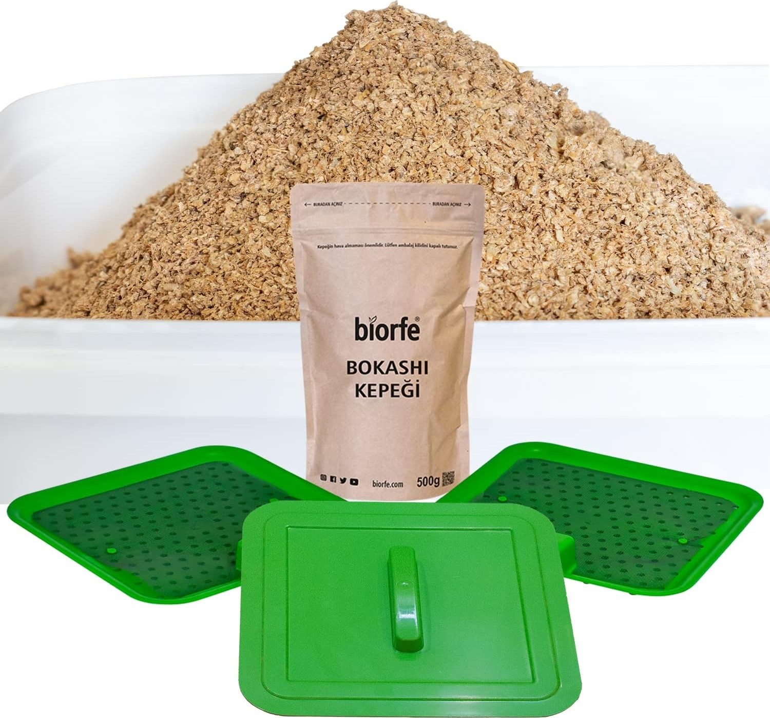 Özkaya Store Bokashi Kompost Kovası Kepekli 18 Litre Ikili Set - 18SGB görsel 5
