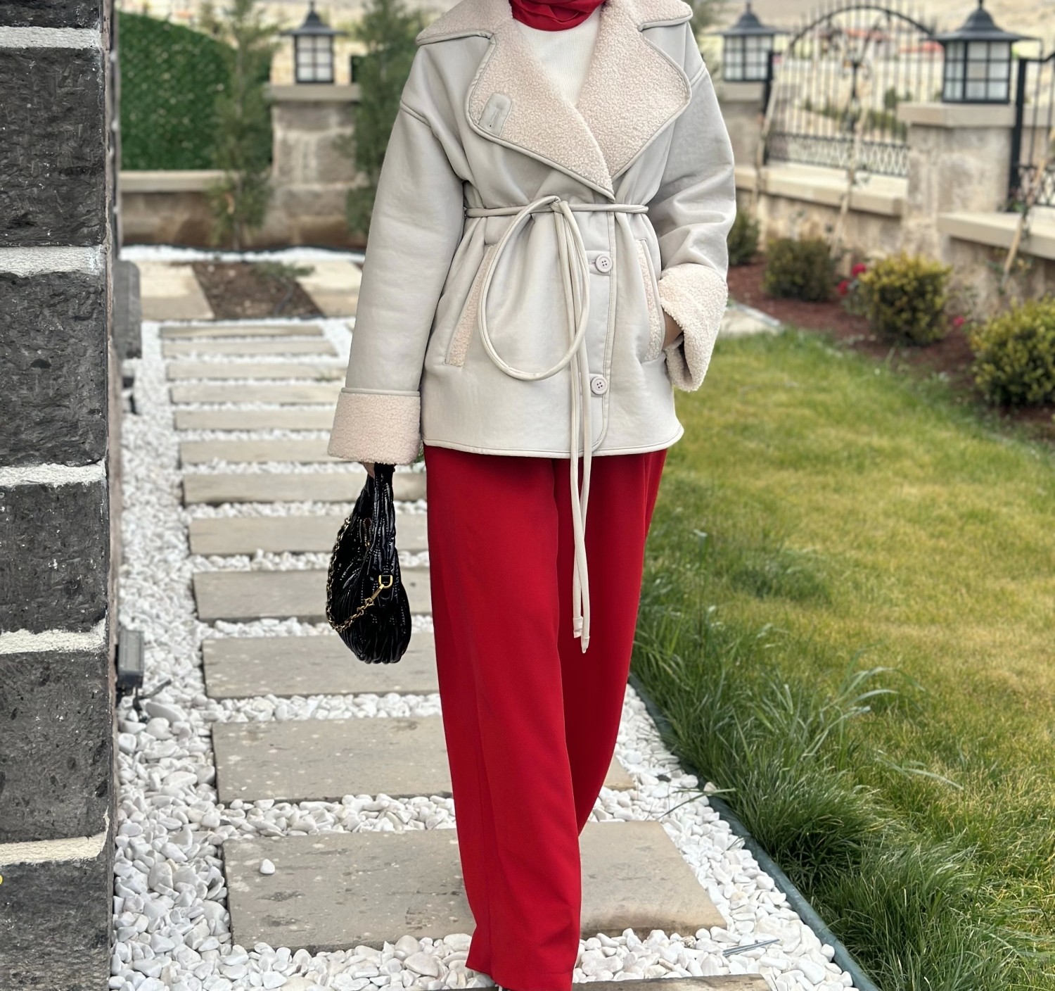 Olla Collection Kışlık Deri Detaylı Mont Kaban görsel 2