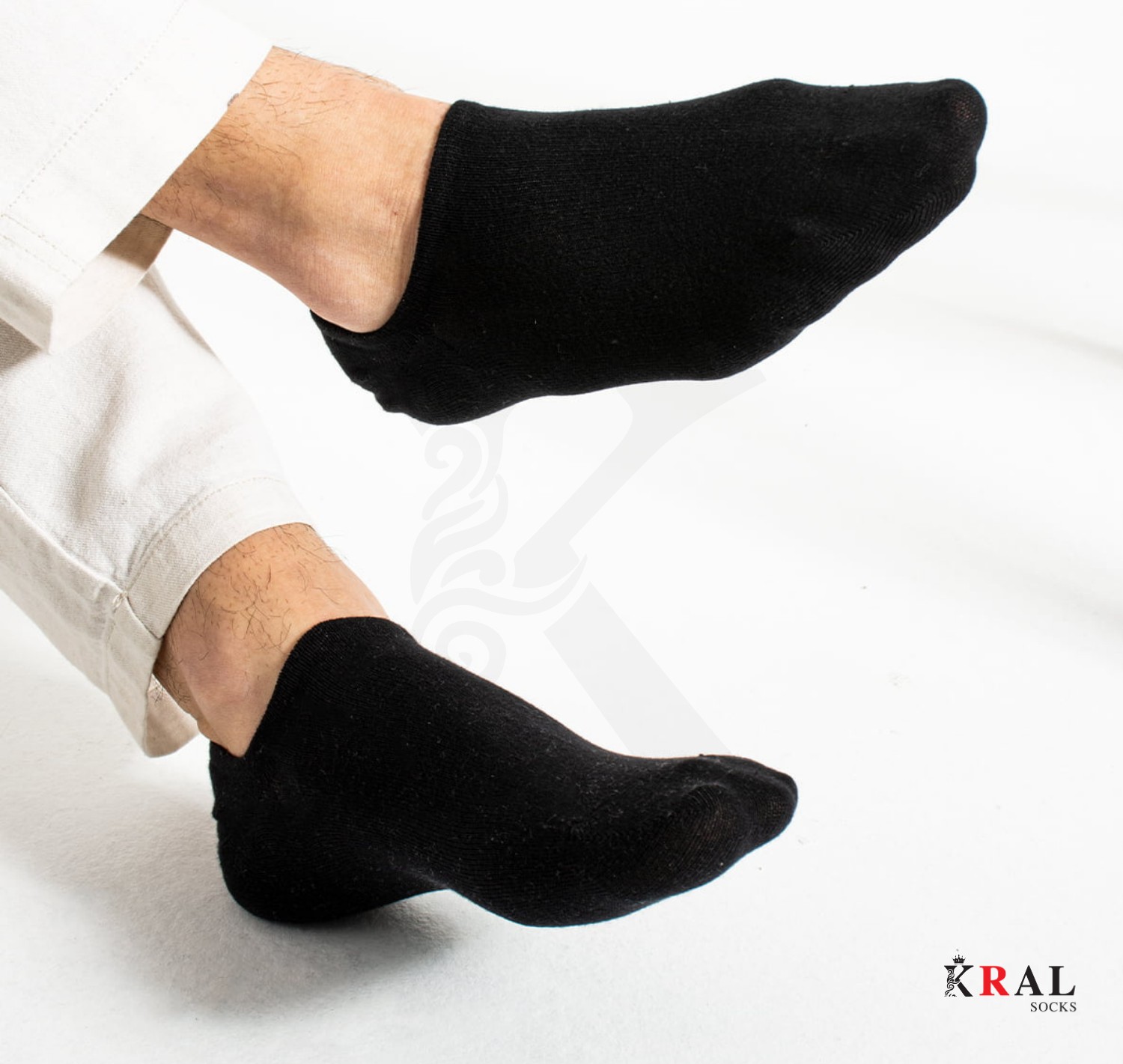 Kral Socks Erkek - Kadın Düz Desen (10 Çift) Snikers Pamuklu Terletmez Çorap görsel 6