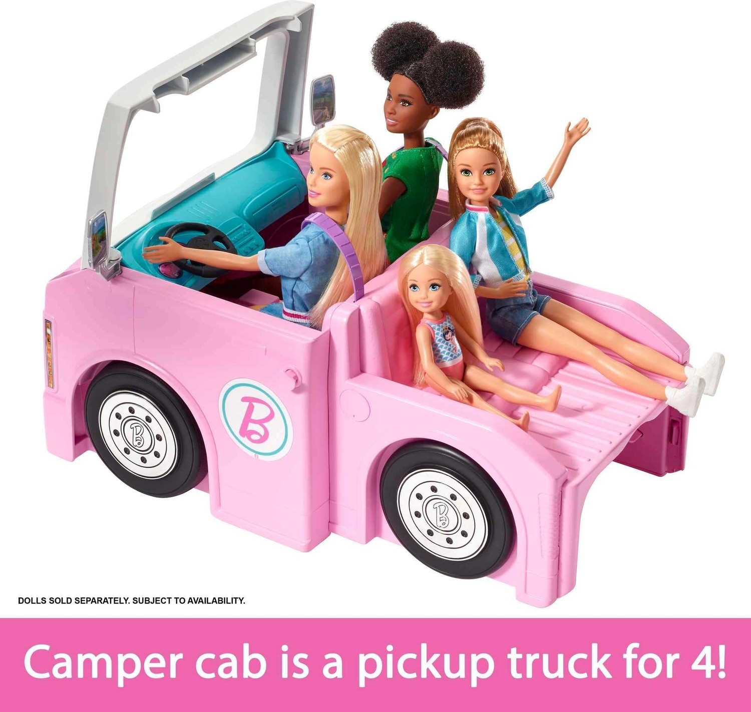 Barbie'nin 3'ü Bir Arada Muhteşem Karavanı ve Aksesuarları, Havuz, Kamyonet, Tekne ve Aksesuarlı Araç Dahil GHL93