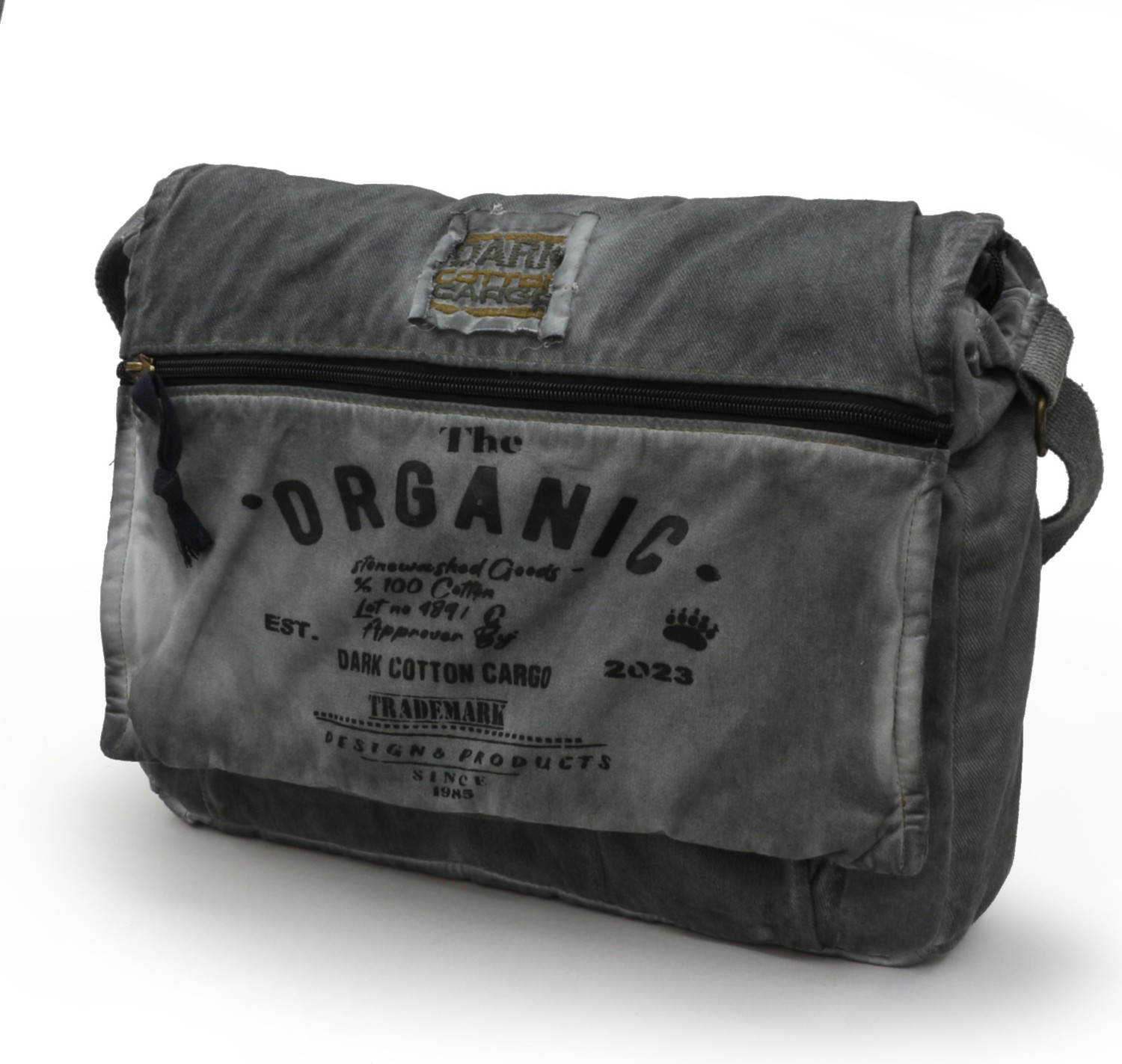 Dark Cotton 8128 Salaş Kanvas Omuz Postacı Koyu Kahverengi 15.6" Laptop Okul Seyahat Günlük Vintage Pamuk Çanta
