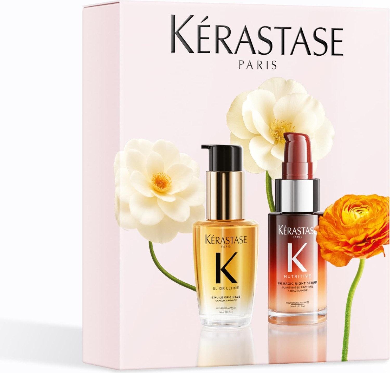 Aesco Kérastase Mini Hero Duo Spring Set - Parlak ve Kuru Saçlar Için Hediye Seti - Nutritive 8h Magic Night Serum ve Elixir Ultime Hair Oil