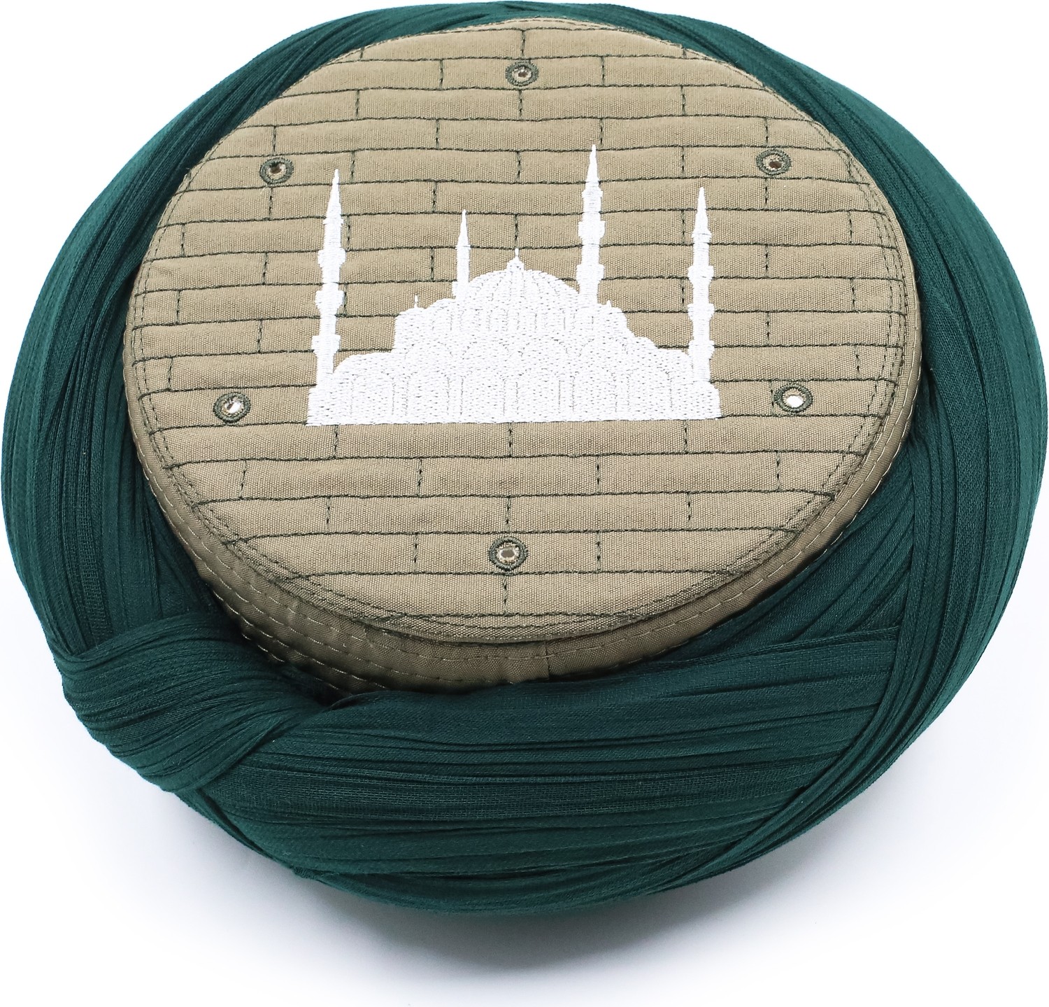Sarıkhane Cami Sarığı, Yeşil Kumaş, Yeşil Takke, Çapraz Sarım, Cami Nakışlı, 7 Metre
