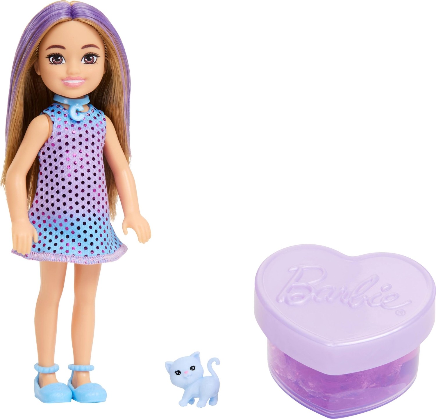 Die Grup Barbie Party Unboxed Chelsea Oyuncak Bebek Seti, Glam Party Serisi 6 Sürpriz, Evcil Hayvan ve Renk Değişimi Dahil (Stiller Farklı Olabilir), JFY04 görsel 5