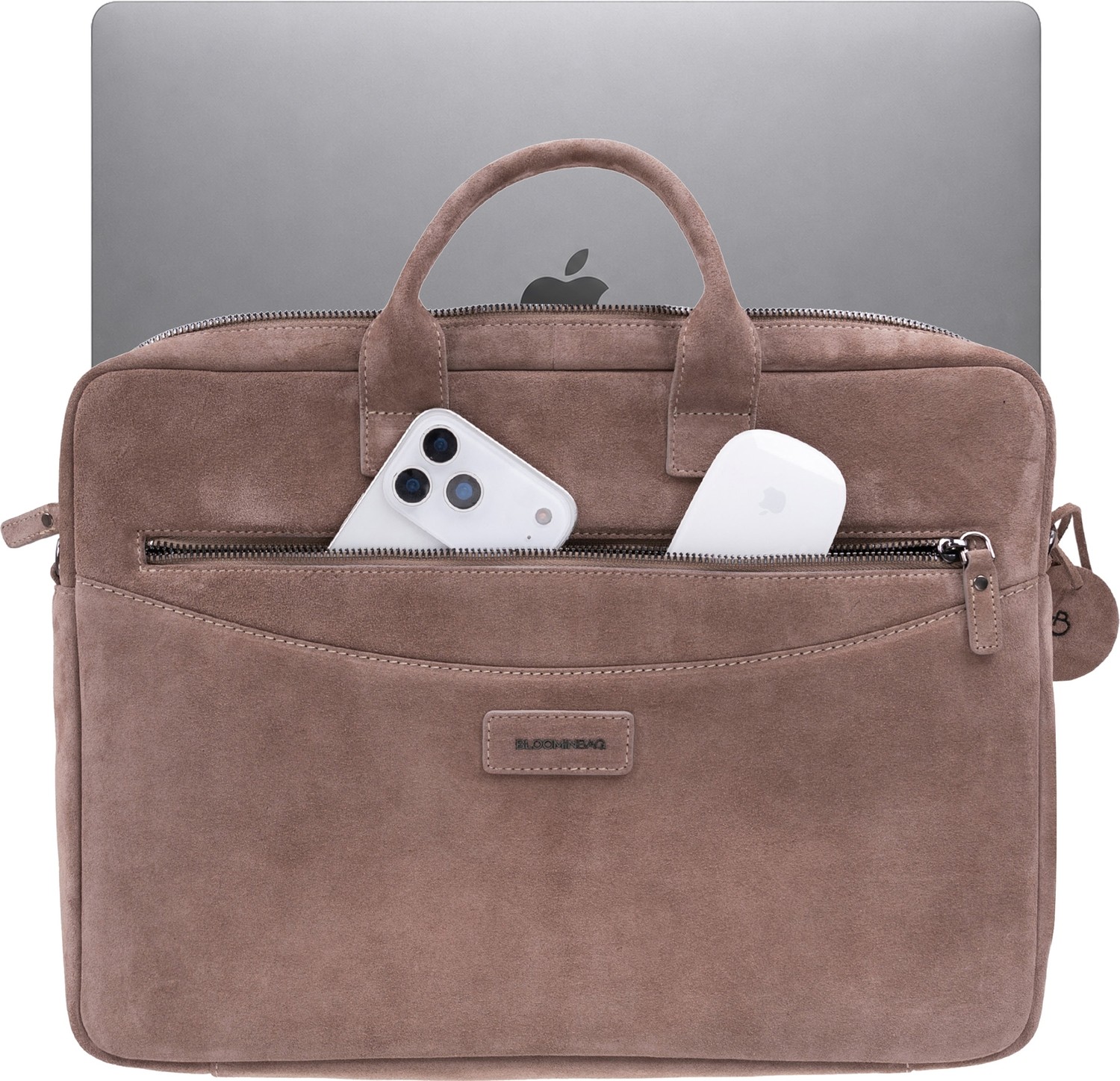 BloominBag Sand Still Hakiki Süet Deri 13-14 Inç Macbook/laptop Çantası görsel 3