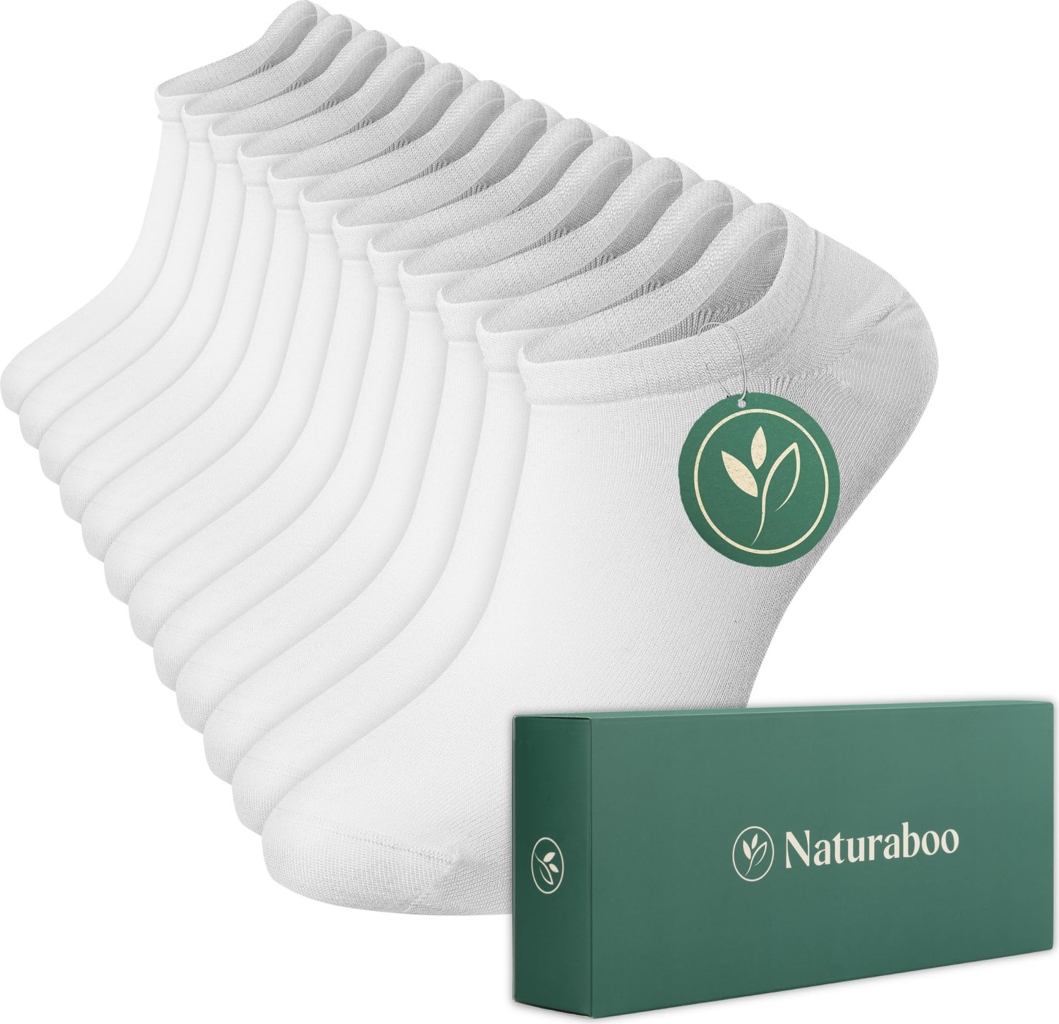 Aesco Naturaboo Bambu No Show Görünmez Çorap, Terletmez, Kaymayı Önleyen Özel Topuk Dikişi, Dikişsiz ve Nefes Alabilir, 6 Çift Paket (Beyaz (6’lı), 36-39)