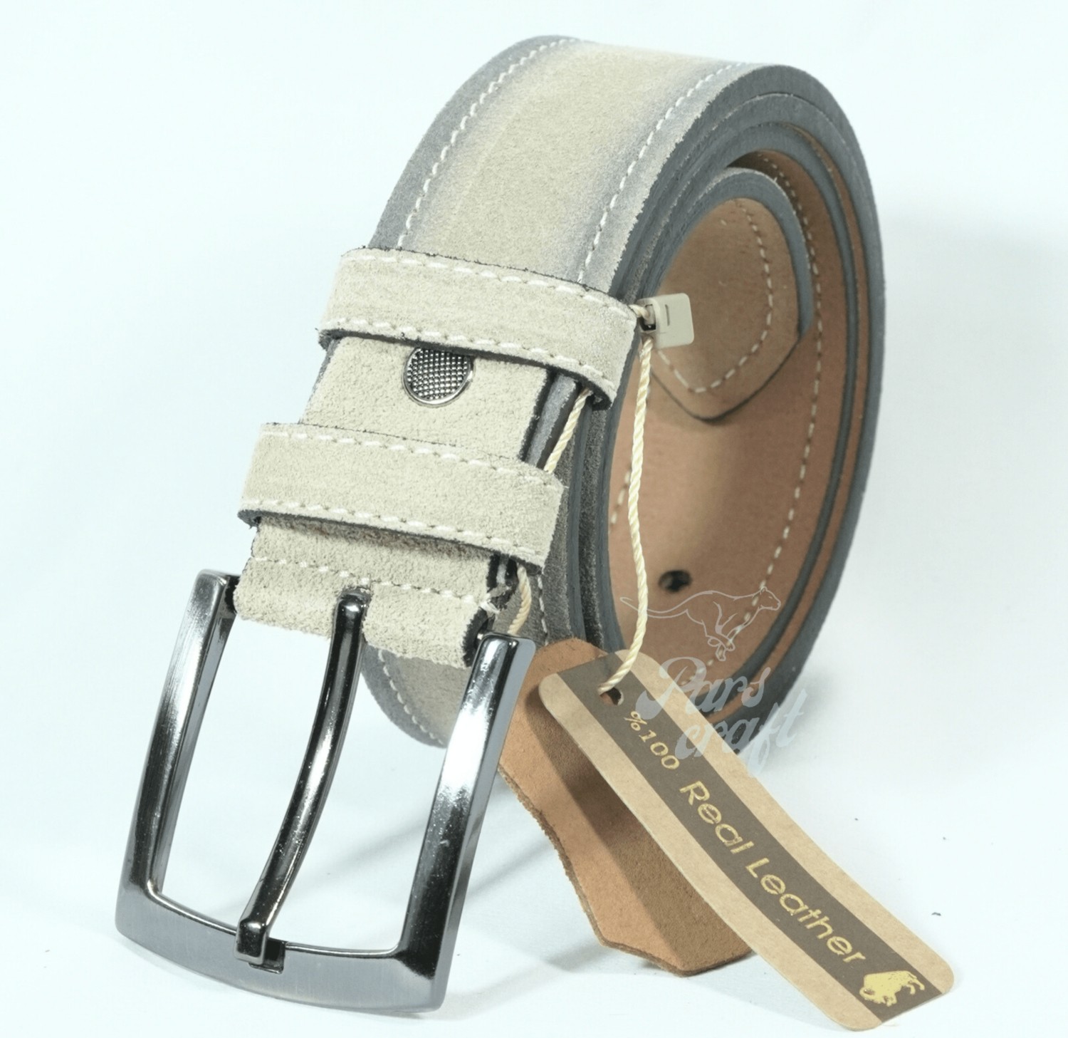 Parscraft Süet Deri Erkek Kemer Lacivert 4 cm