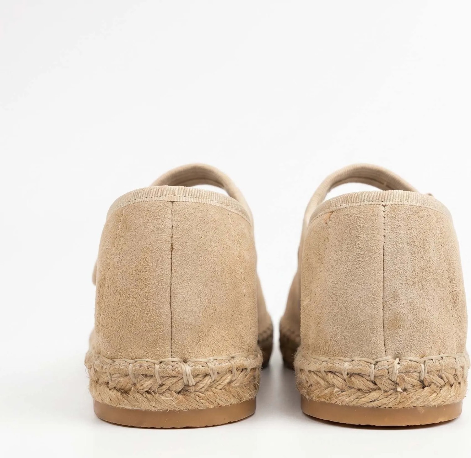 Siba Shoes Flat Süet Deri Bej Kadın Espadril görsel 4