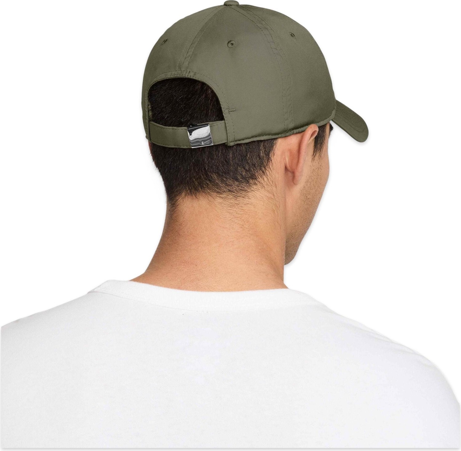Nike FB5372 Dri-Fit Club Unstructured Metal Swoosh Cap Haki Unisex Şapka görsel 3
