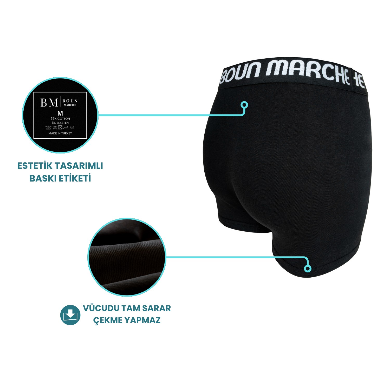 Boun Marche Erkek Boxer Likralı Premıum 6'lı Kutu Boris Bm-Clr görsel 5