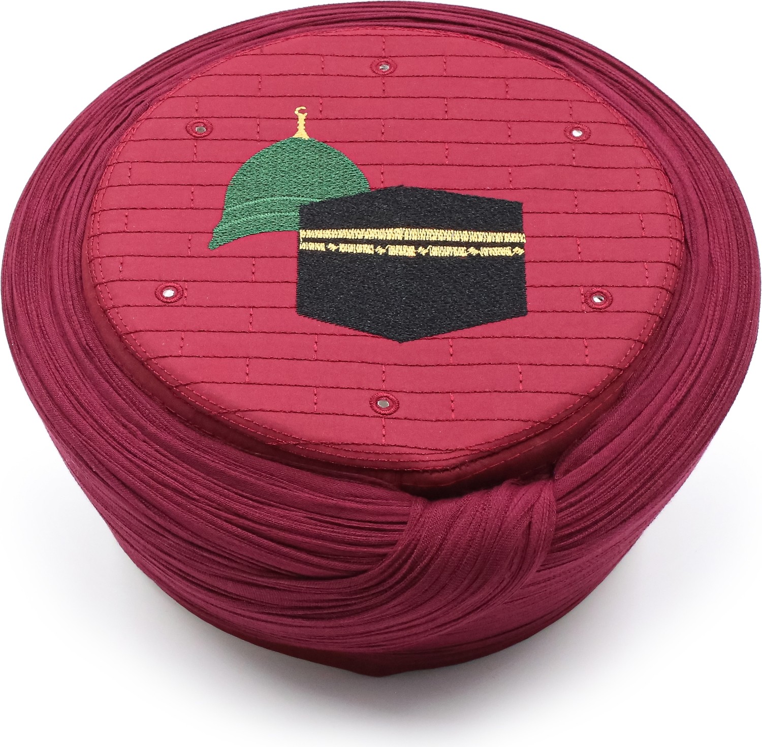 Sarıkhane Cami Sarığı, Beyaz Kumaş, Bordo Takke, Çapraz Sarım, Cami Nakışlı, 7 Metre