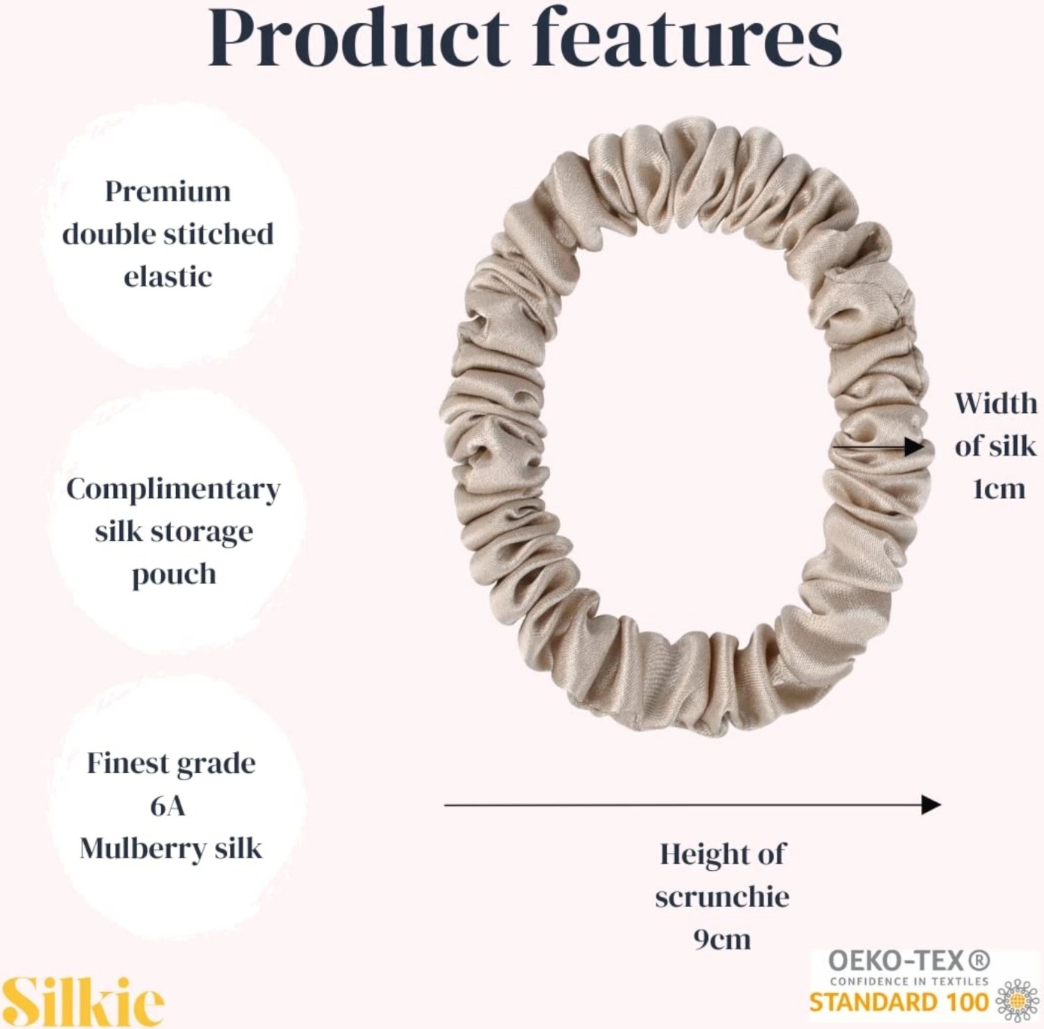 Thenile %100 Saf Ipek Küçük Scrunchie Saç Tokası Renk3 - Günlük Pratik Ekstra Elastik Lastikli Simit Toka görsel 5