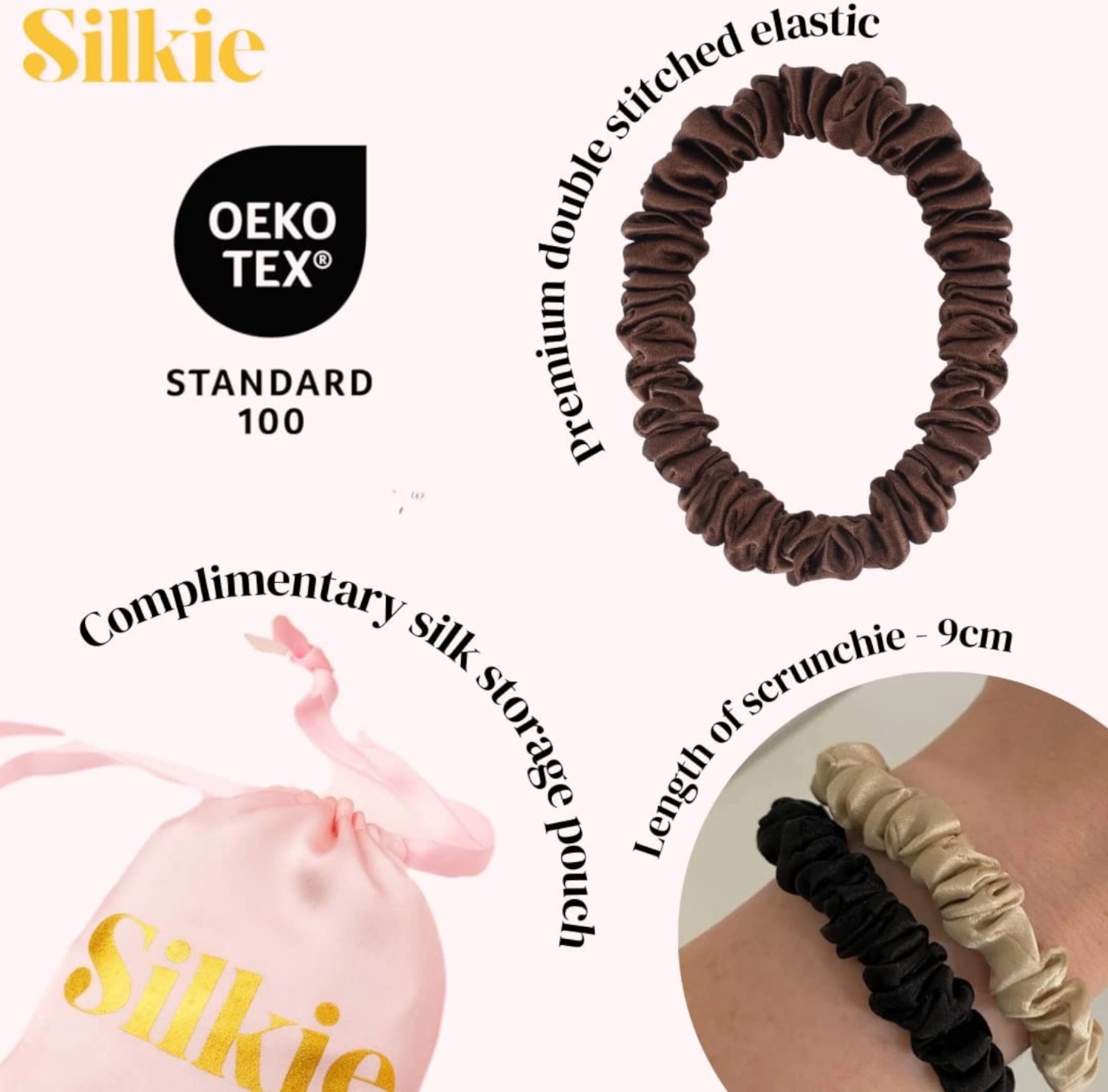 Thenile %100 Saf Ipek Küçük Scrunchie Saç Tokası Renk3 - Günlük Pratik Ekstra Elastik Lastikli Simit Toka görsel 6