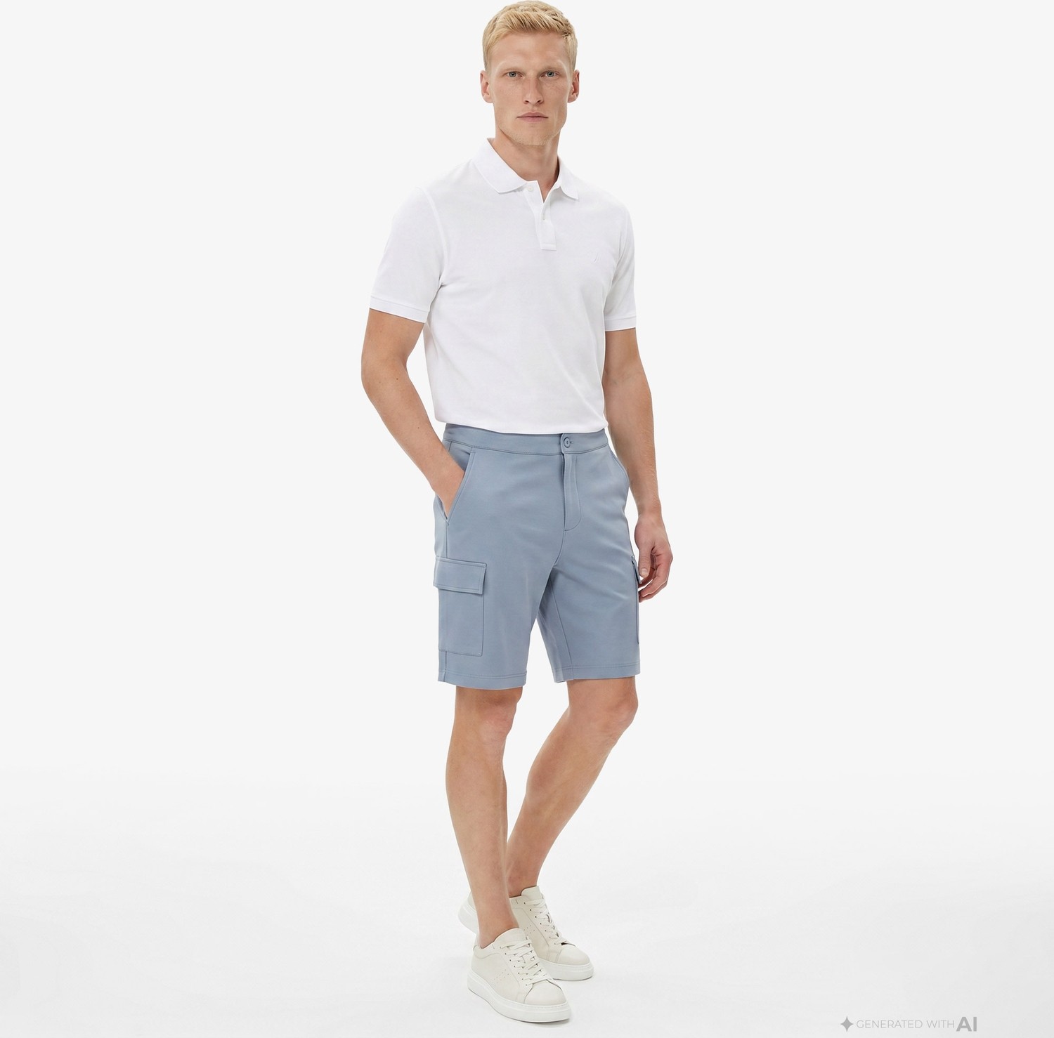Nautica Erkek Mavi Regular Fit Kargo Şort K65068T.4AX