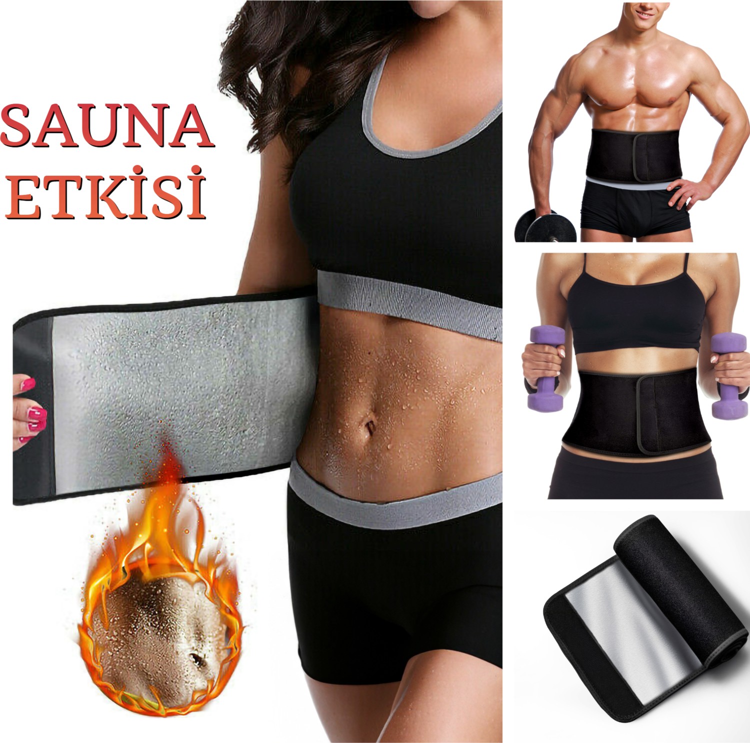 Ankaflex Medikal Unisex Termal Ter Sauna Bandı Korsesi Kilo Kemeri Bandı Zayıflama Bel Mide Sargısı
