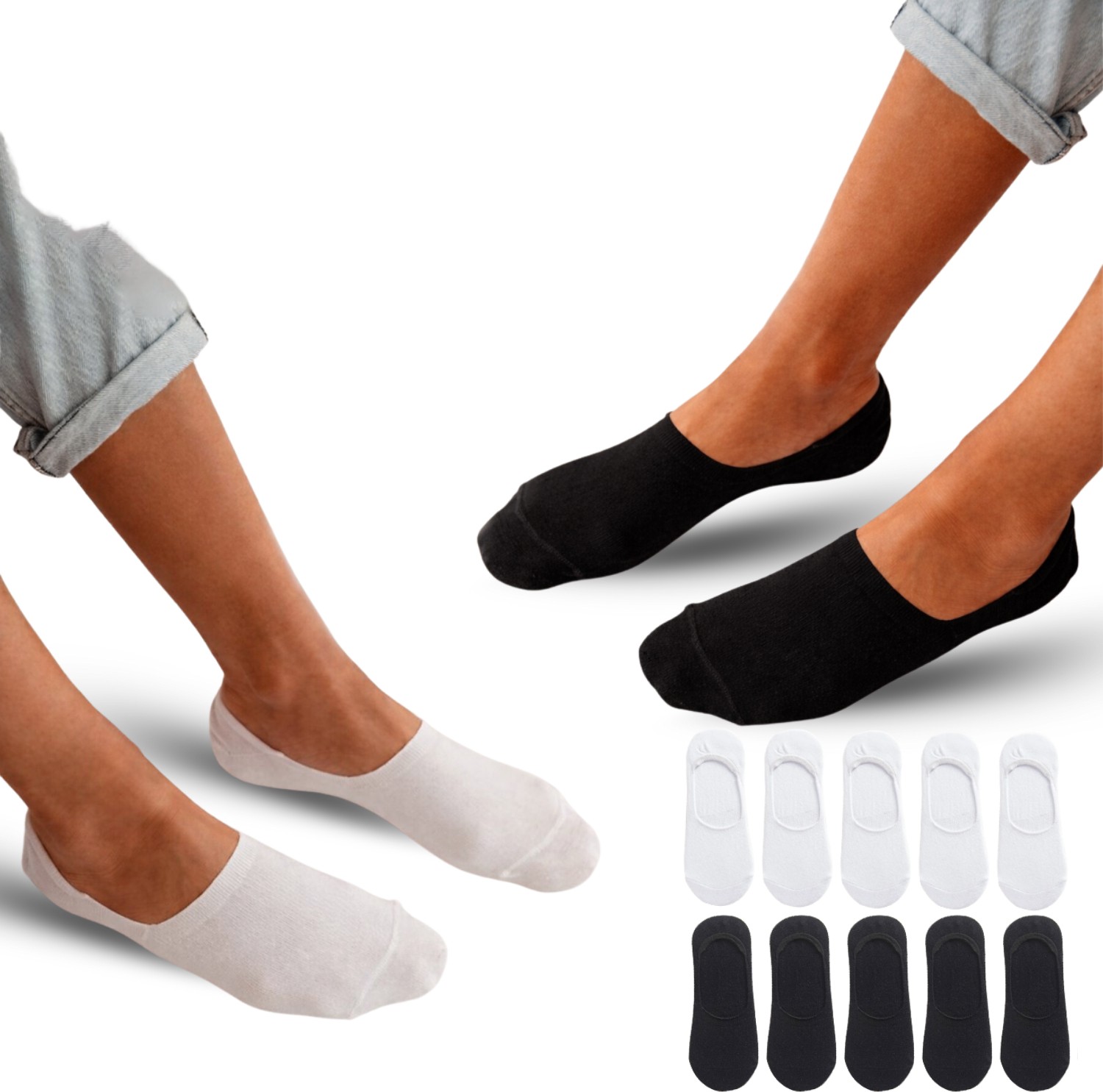 Kral Socks Kadın - Erkek Düz Desen (10 Çift) Pamuklu Terletmez Babet Çorap