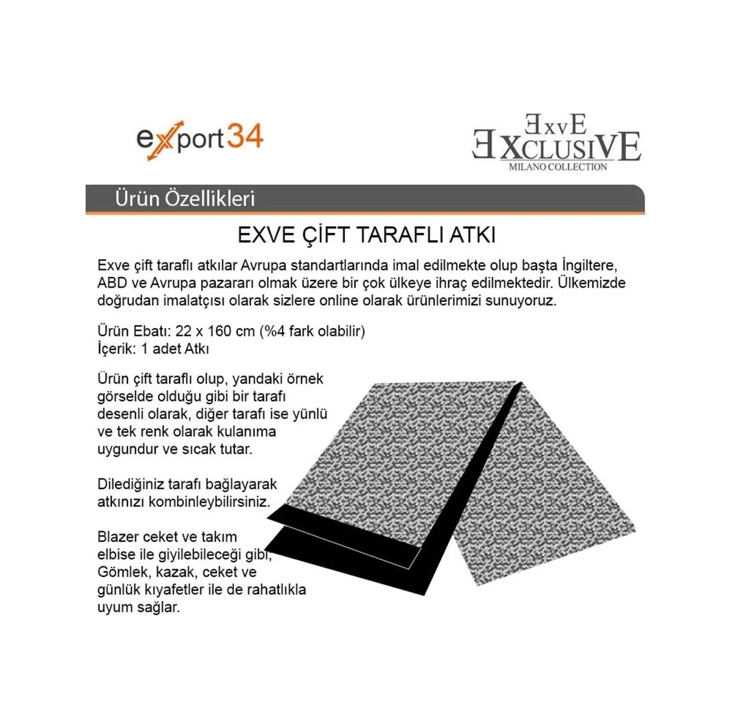 Exve Exclusive Turuncu Bej Siyah Geçişli Taratar Ekose Kare Desenli Yünlü Kışlık Çift Taraflı Atkı görsel 6