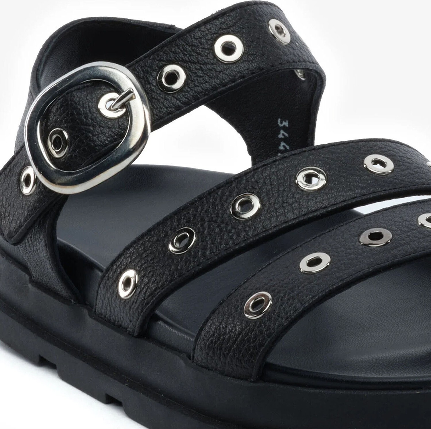Greyder Kadın Siyah Hakiki Deri Sandalet 5Y2CS34470 görsel 5