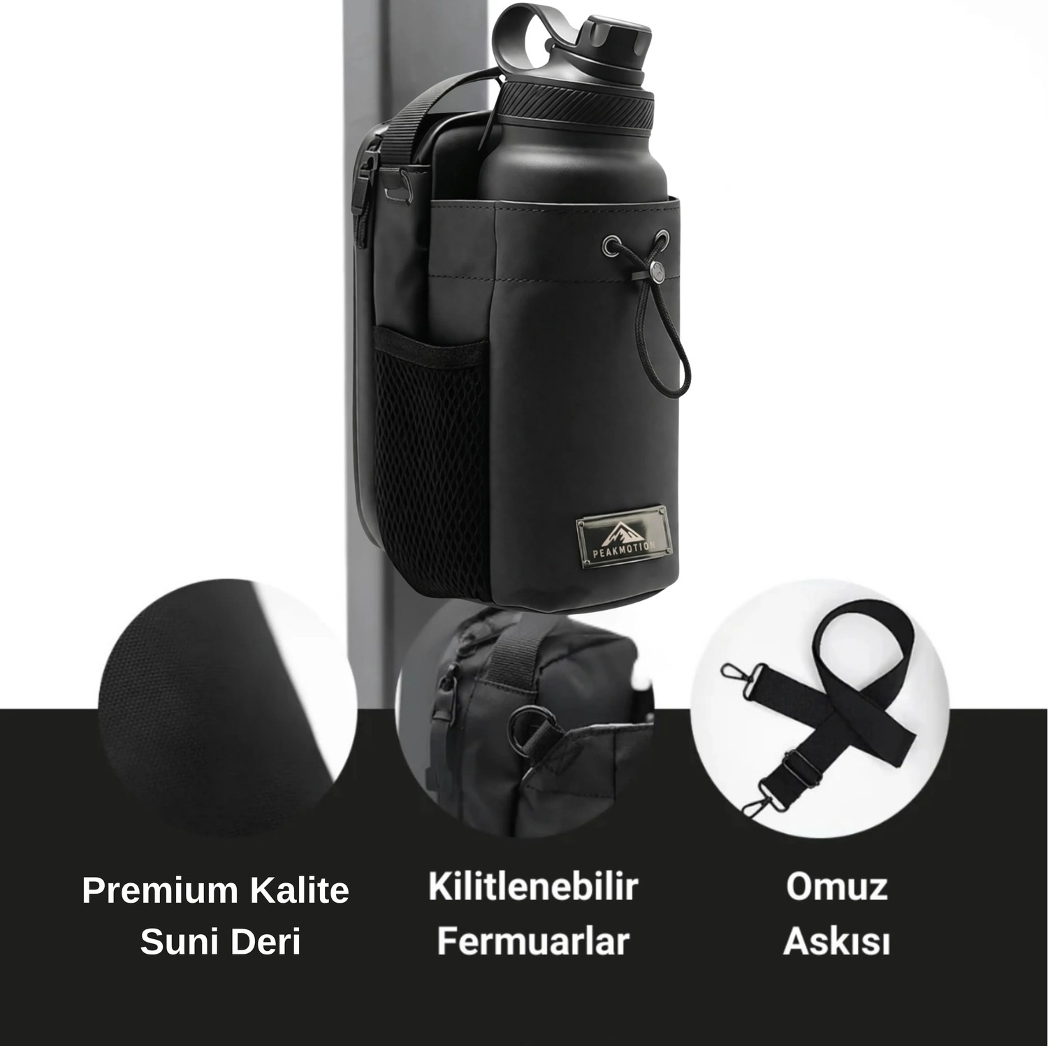 Store Peakmotion Manyetik/Mıknatıslı Sporcu Fitness Çantası Gym, Seyahat Taşınabilir Şişe Telefon Saklama Çapraz Askılı Çanta