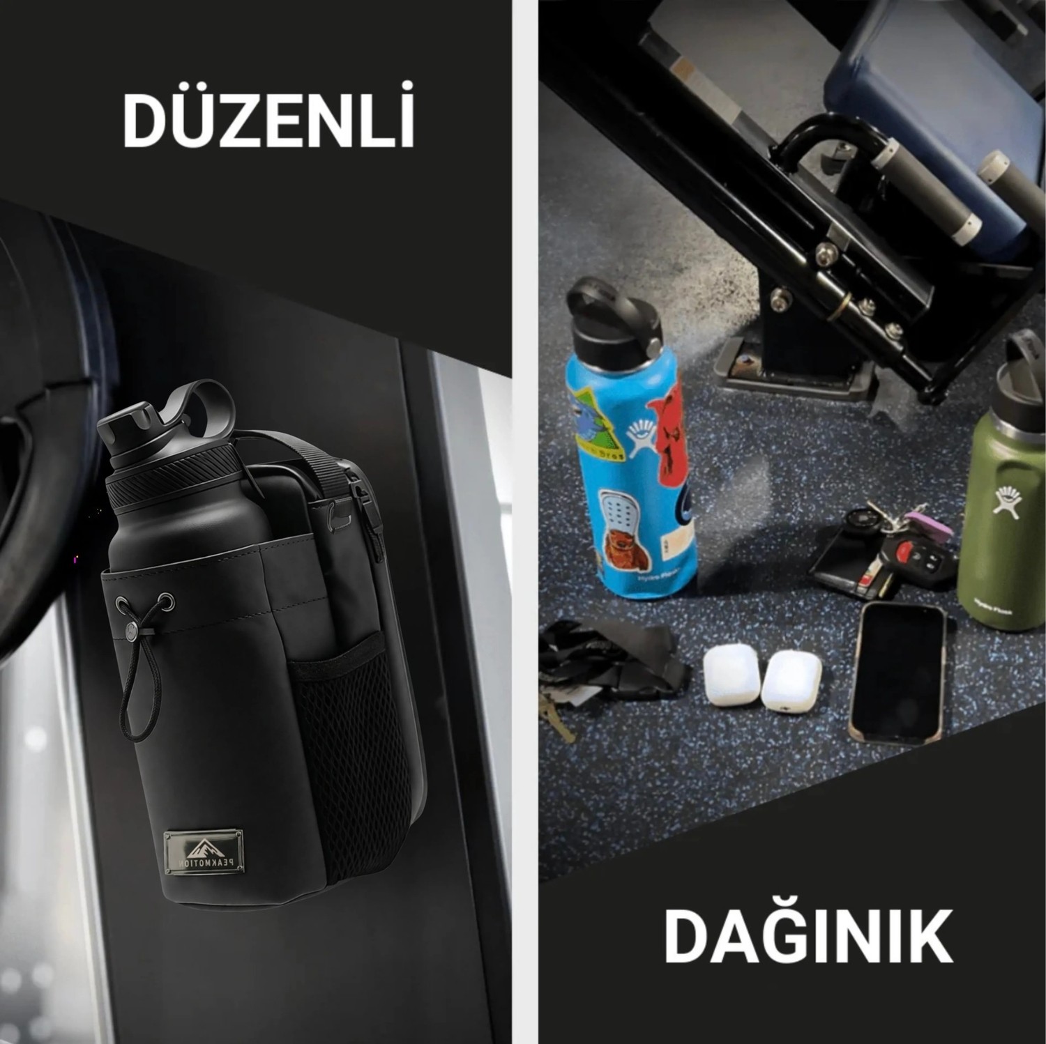 Store Peakmotion Manyetik/Mıknatıslı Sporcu Fitness Çantası Gym, Seyahat Taşınabilir Şişe Telefon Saklama Çapraz Askılı Çanta görsel 5