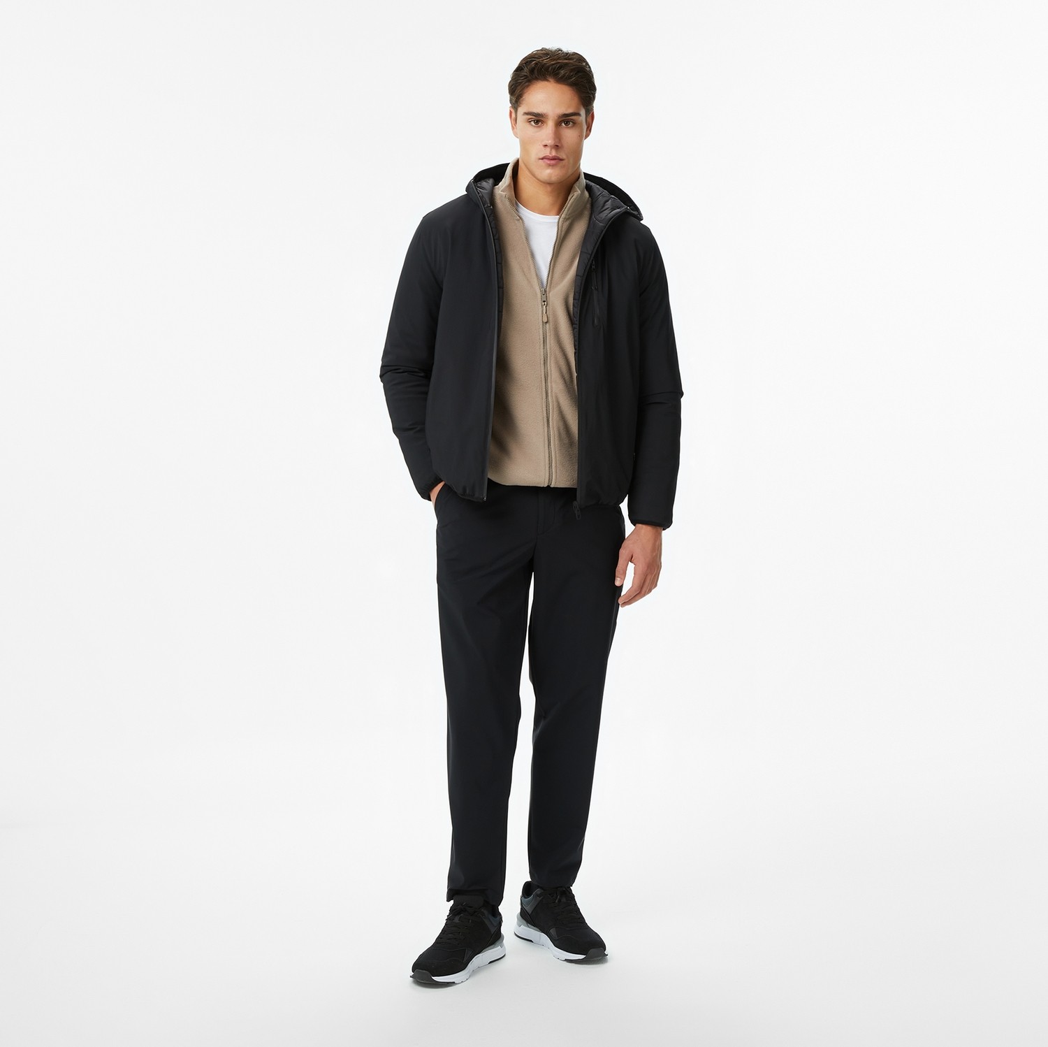 Nautica Erkek Siyah Regular Fit Çift Taraflı Mont görsel 4